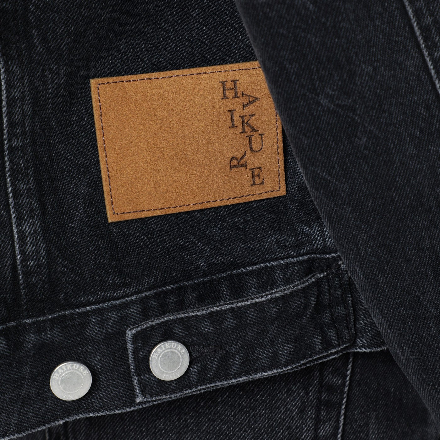 Haikure Black Washed-Effect Renee Denim Jacket Women HAIKURE