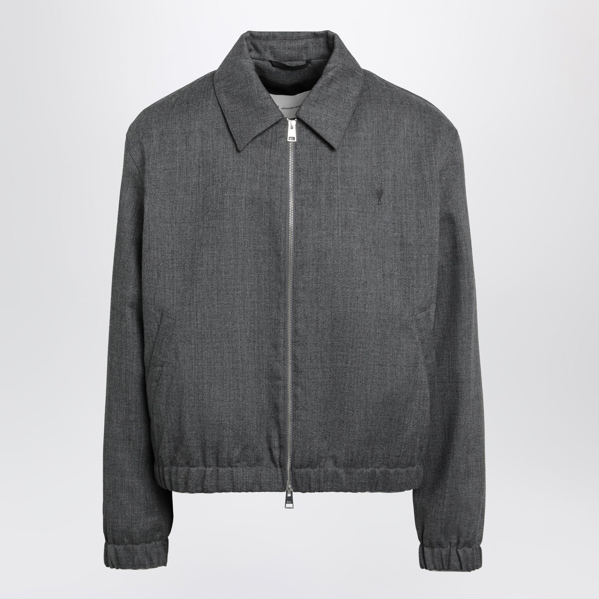 Ami Paris Carbon Grey Padded Jacket In Virgin Wool Men AMI PARIS