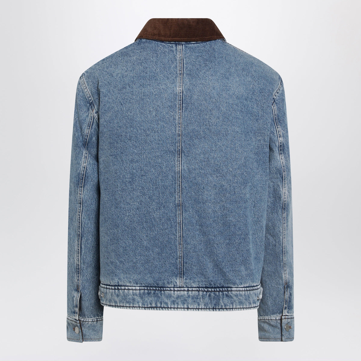 Ami Paris Blue Faded-Effect Ami De Coeur Denim Jacket Men AMI PARIS