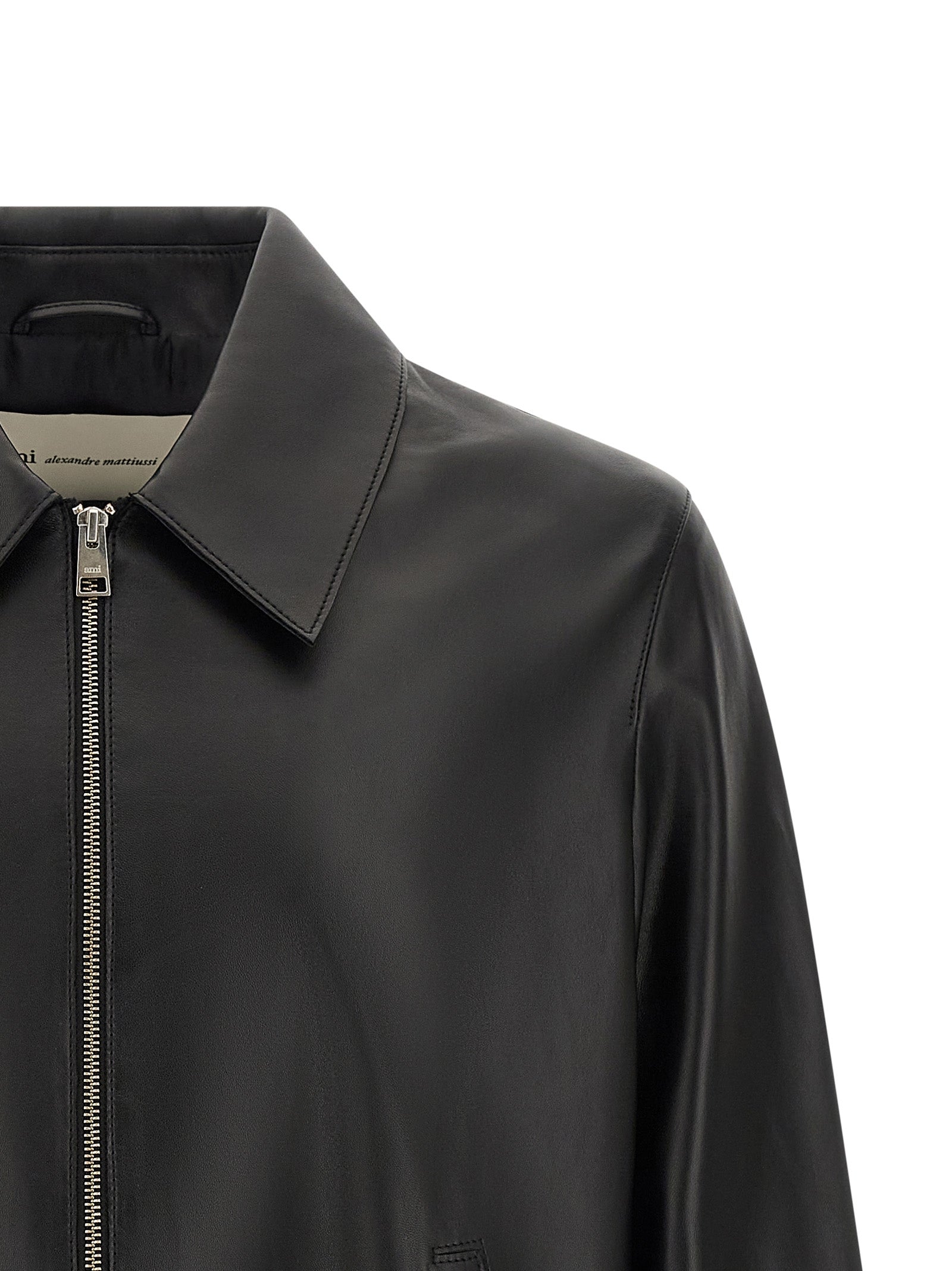 Ami Paris Men Leather Jacket AMI PARIS