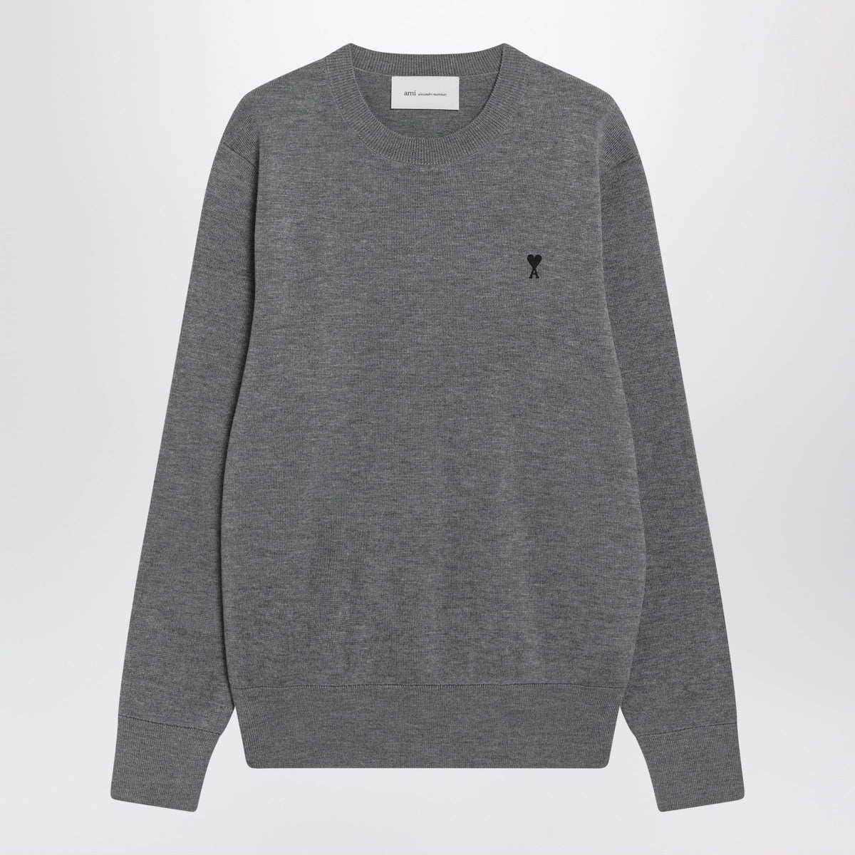 Ami Paris Grey Ami De Coeur Sweater Men AMI PARIS