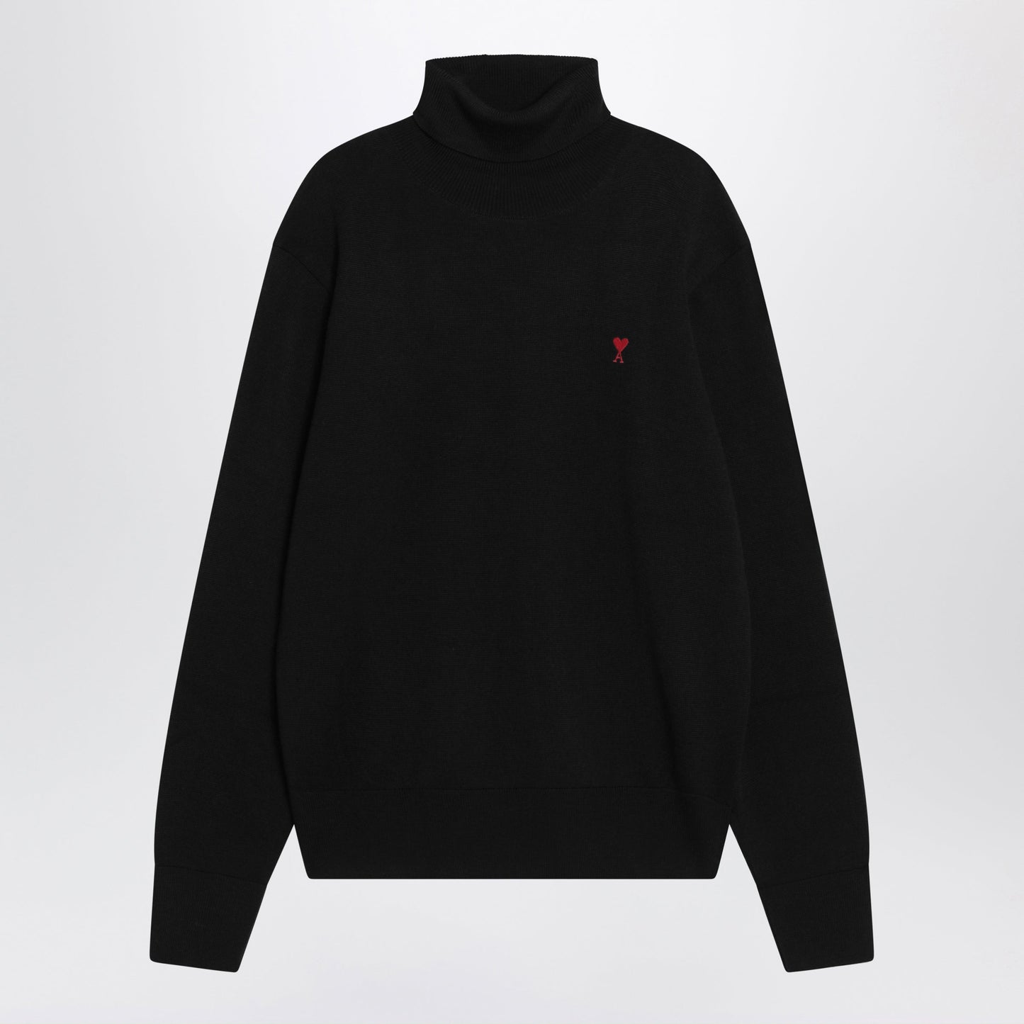 Ami Paris Ami De Coeur Turtleneck Sweater In Black Men AMI PARIS