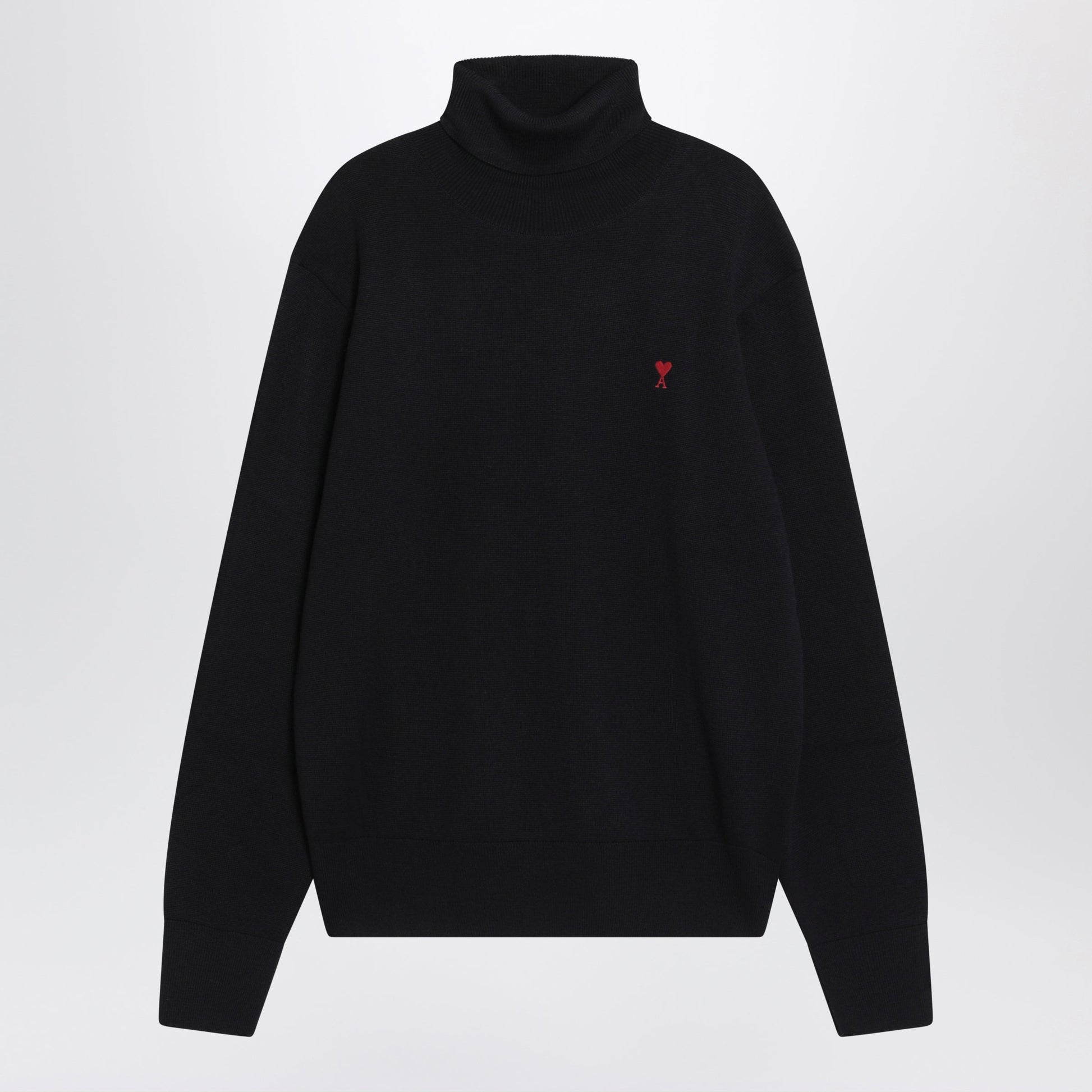 Ami Paris Navy Blue Turtleneck Sweater Ami De Coeur Men AMI PARIS