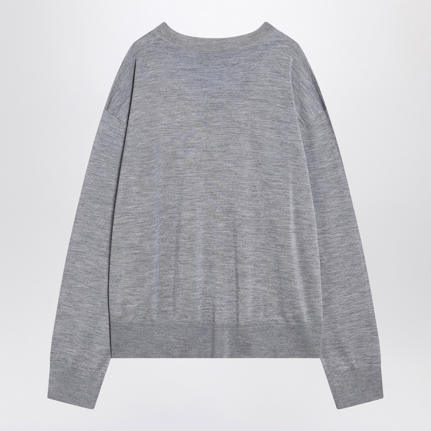 Ami Paris Gray Ami De Coeur Sweater In Wool And Silk Men AMI PARIS