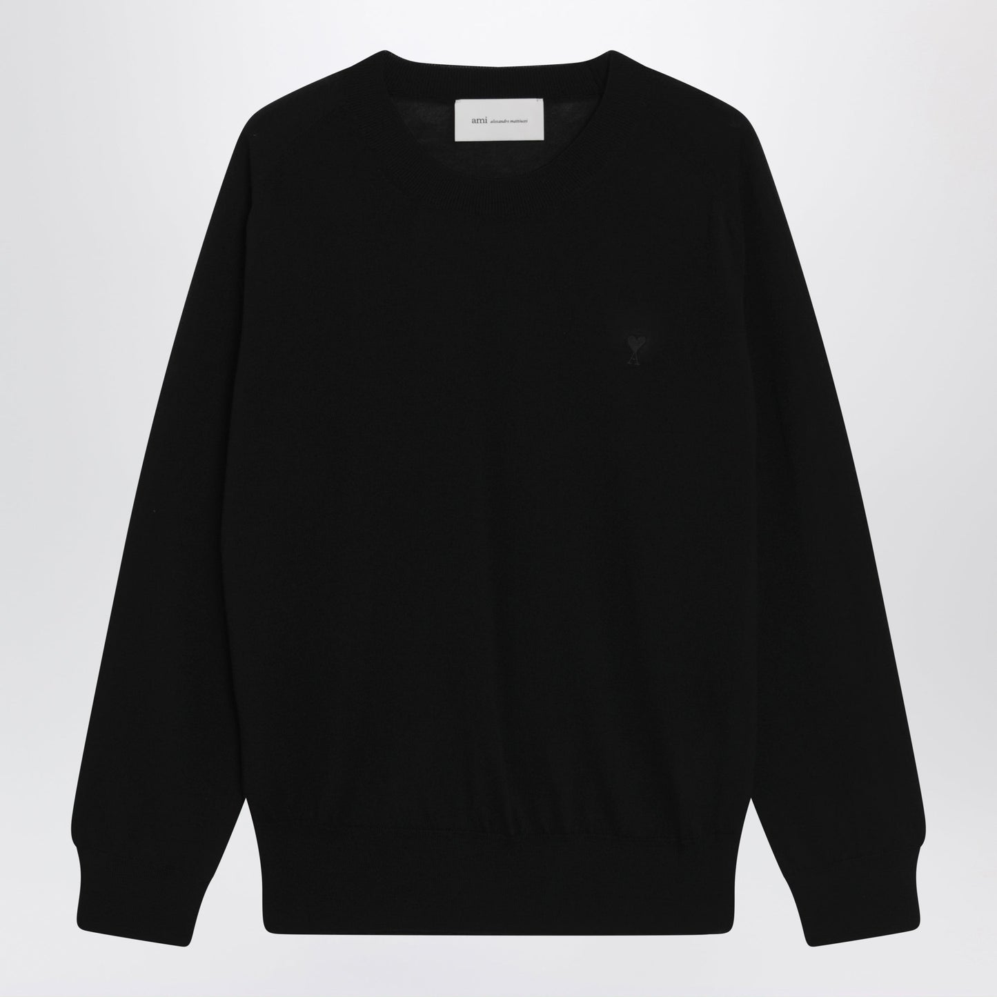 Ami Paris Black Ami De Coeur Wool Sweater By Ami Paris Men AMI PARIS