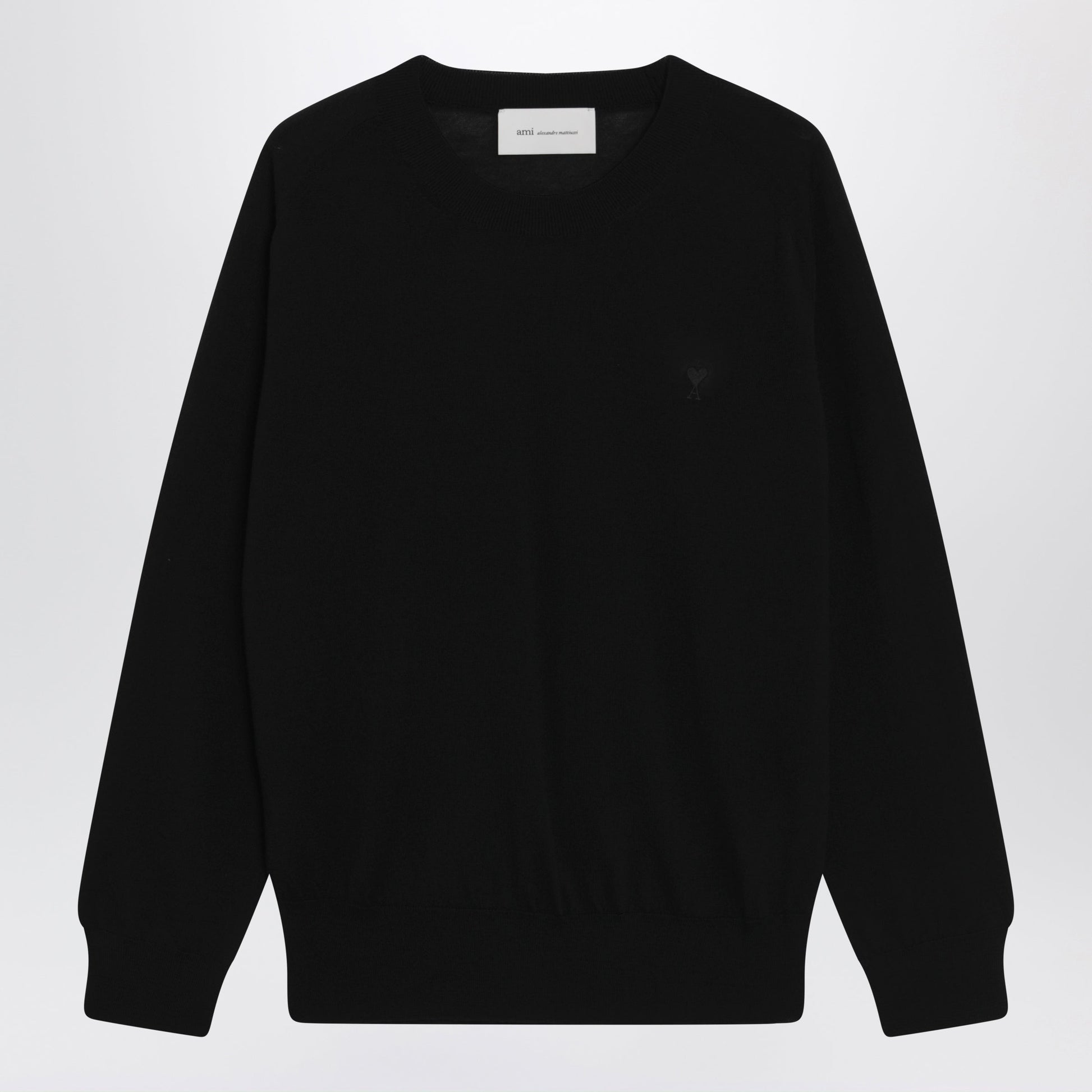 Ami Paris Black Ami De Coeur Wool Sweater By Ami Paris Men AMI PARIS
