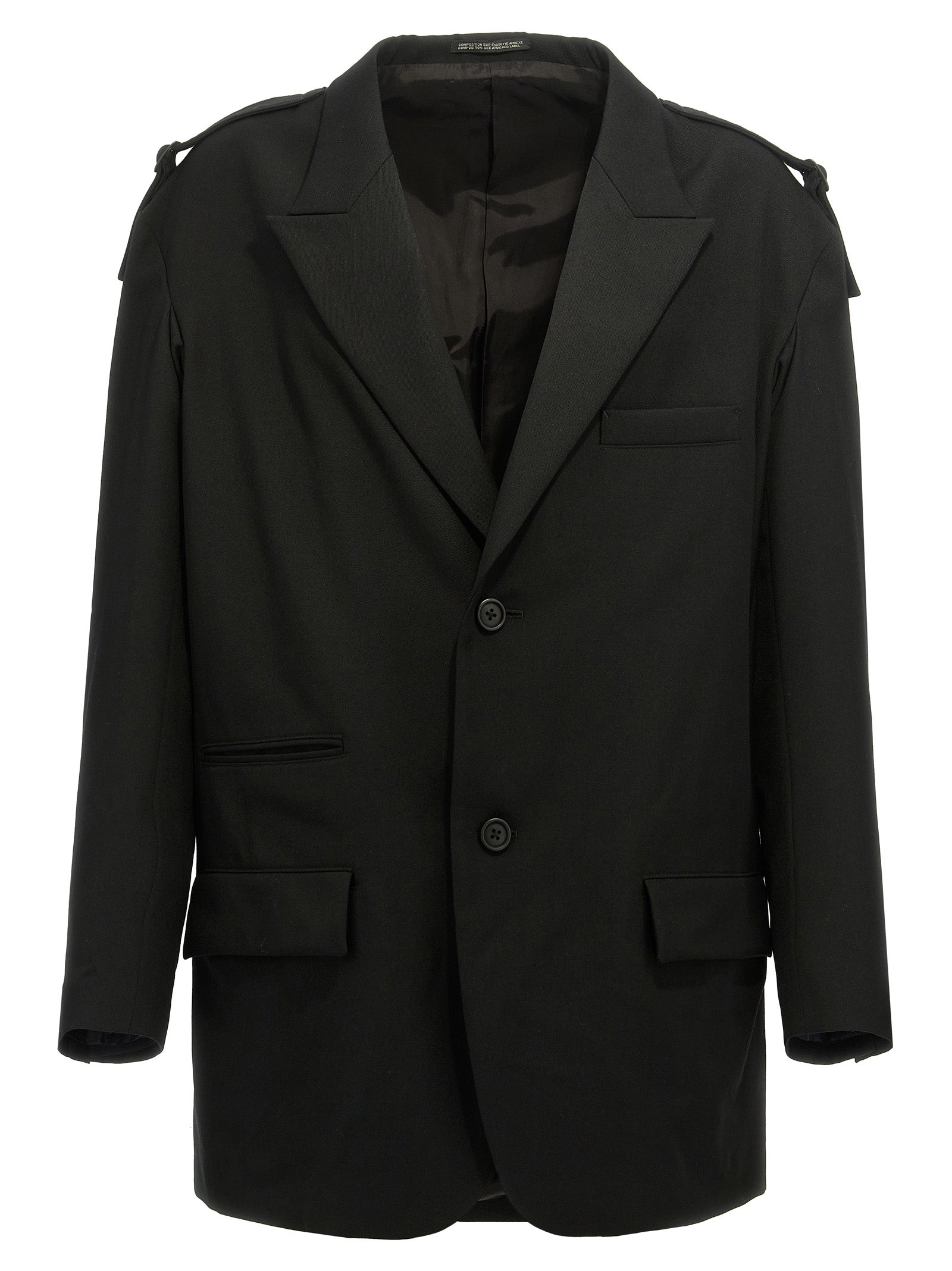 Yohji Yamamoto Men Single-Breasted Blazer With Strap Detail YOHJI YAMAMOTO