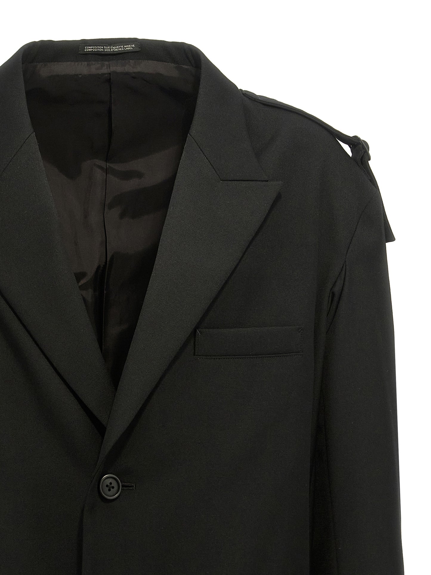 Yohji Yamamoto Men Single-Breasted Blazer With Strap Detail YOHJI YAMAMOTO
