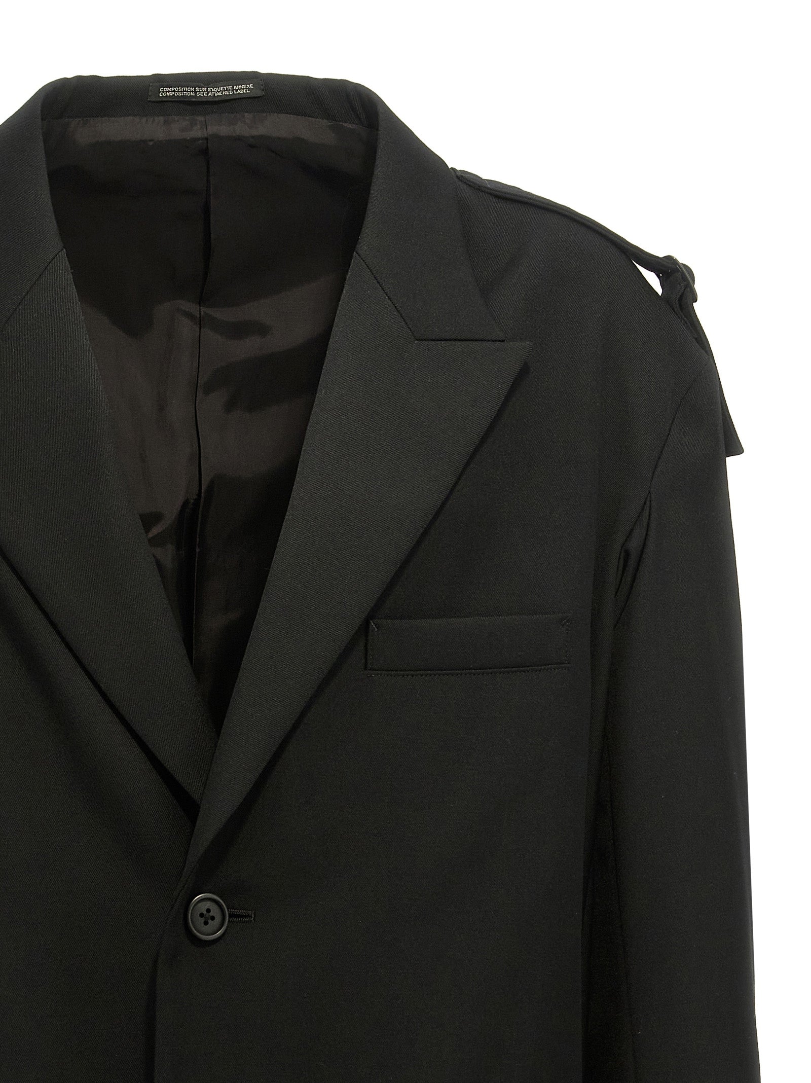 Yohji Yamamoto Men Single-Breasted Blazer With Strap Detail YOHJI YAMAMOTO
