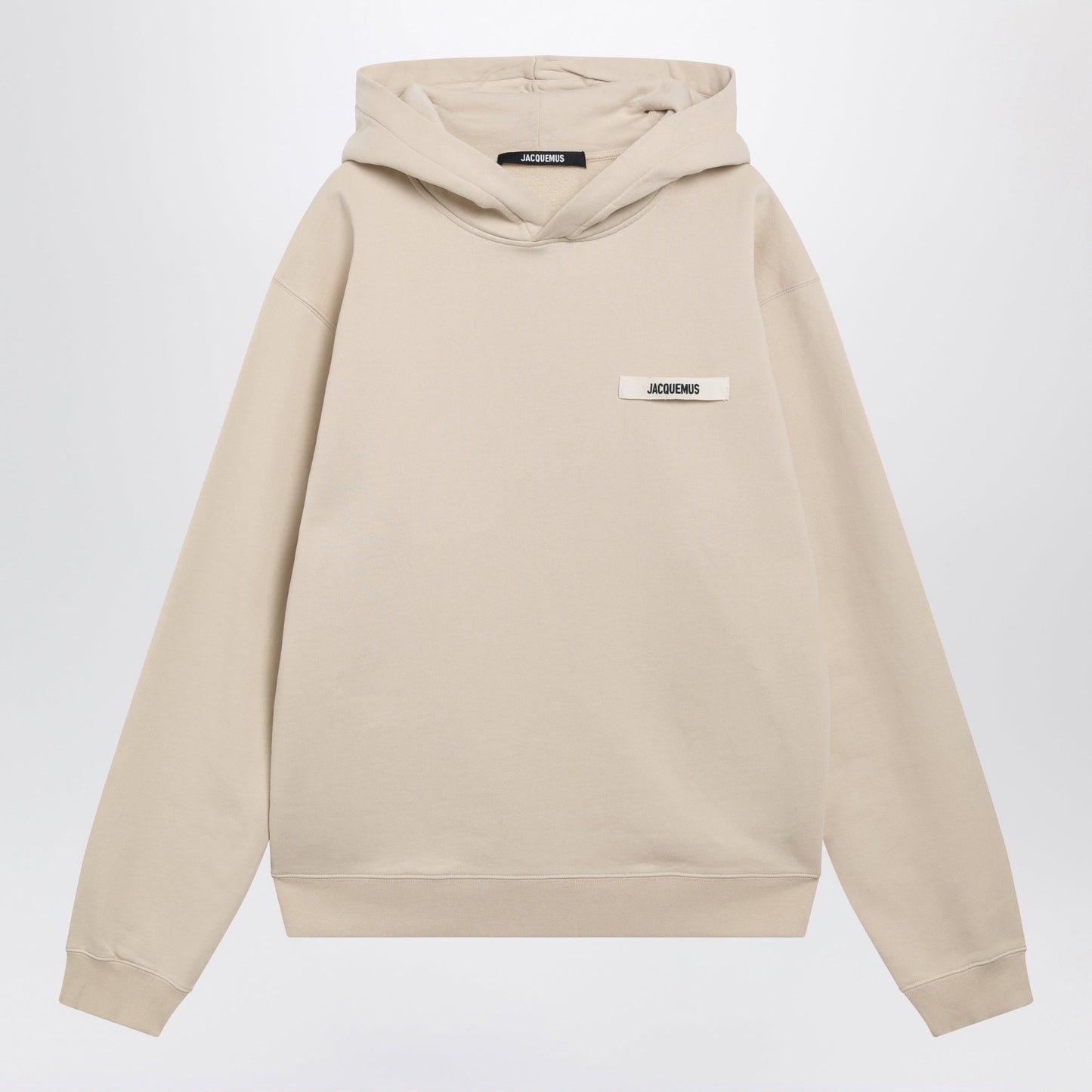 Jacquemus Beige Hoodie With Grosgrain Logo Men JACQUEMUS