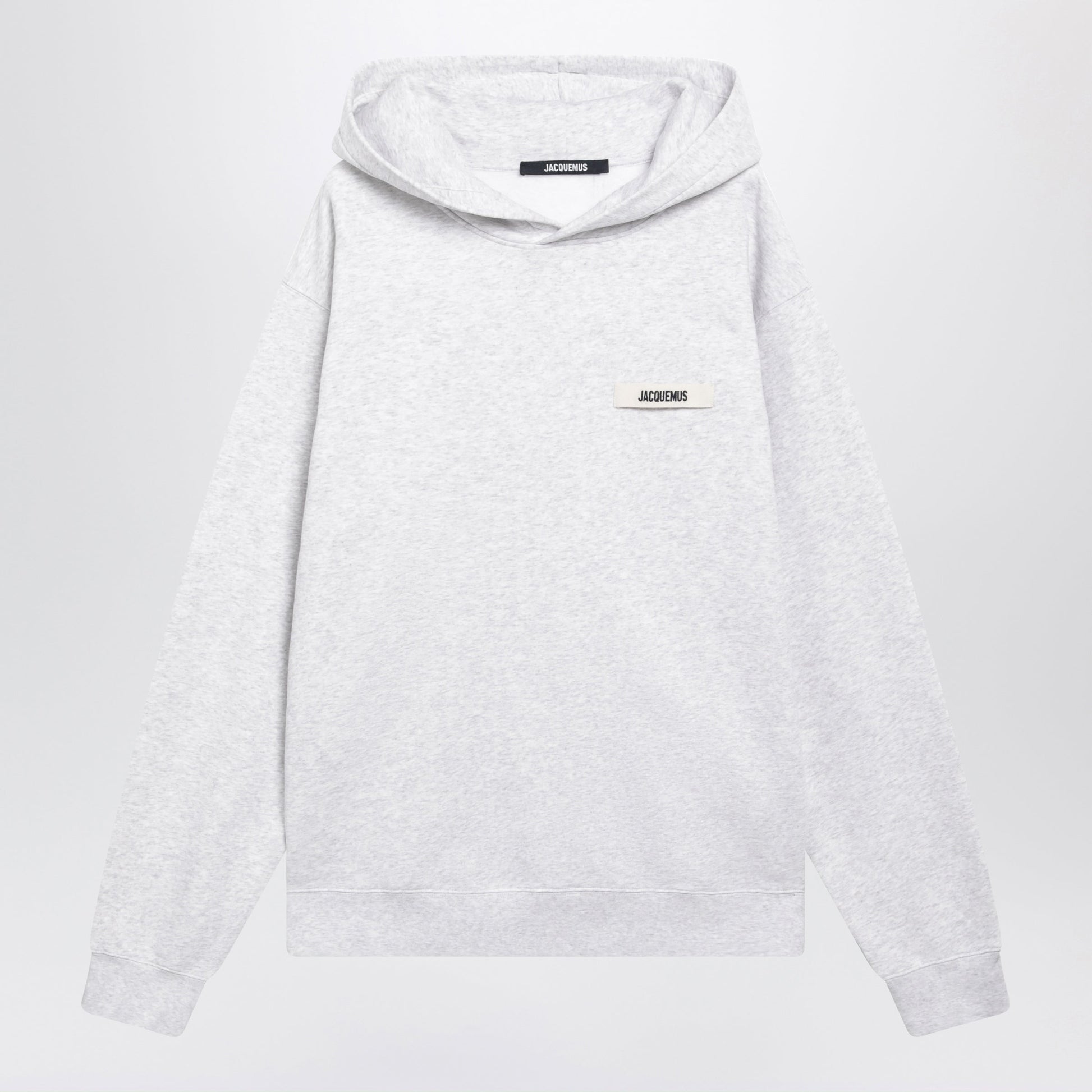 Jacquemus Grey Hoodie With Grosgrain Logo Men JACQUEMUS