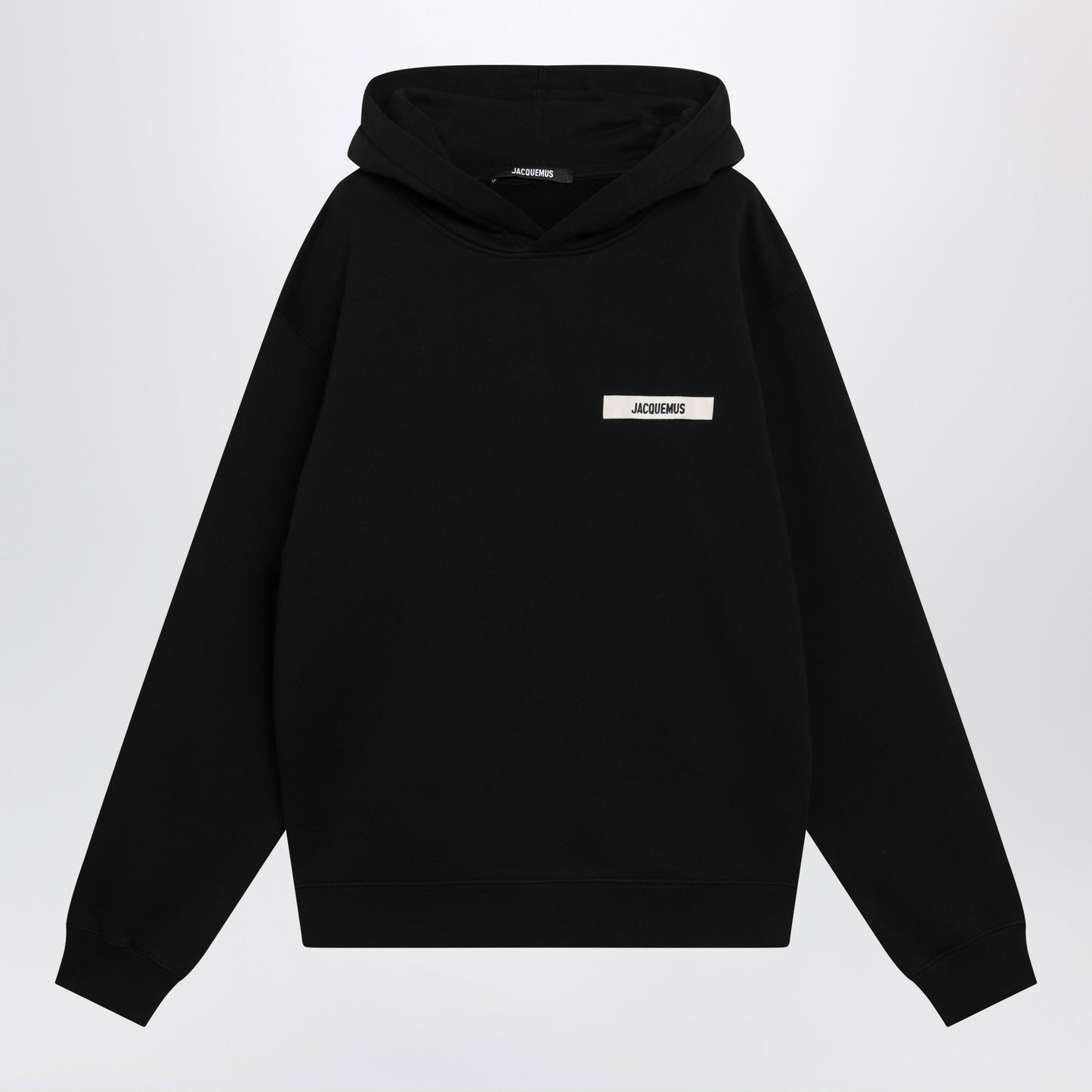 Jacquemus Black Hoodie With Grosgrain Logo Men JACQUEMUS