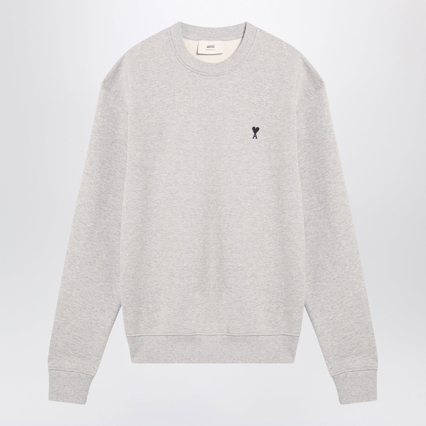 Ami Paris Grey Ami De Cå“Ur Crewneck Sweatshirt Men AMI PARIS