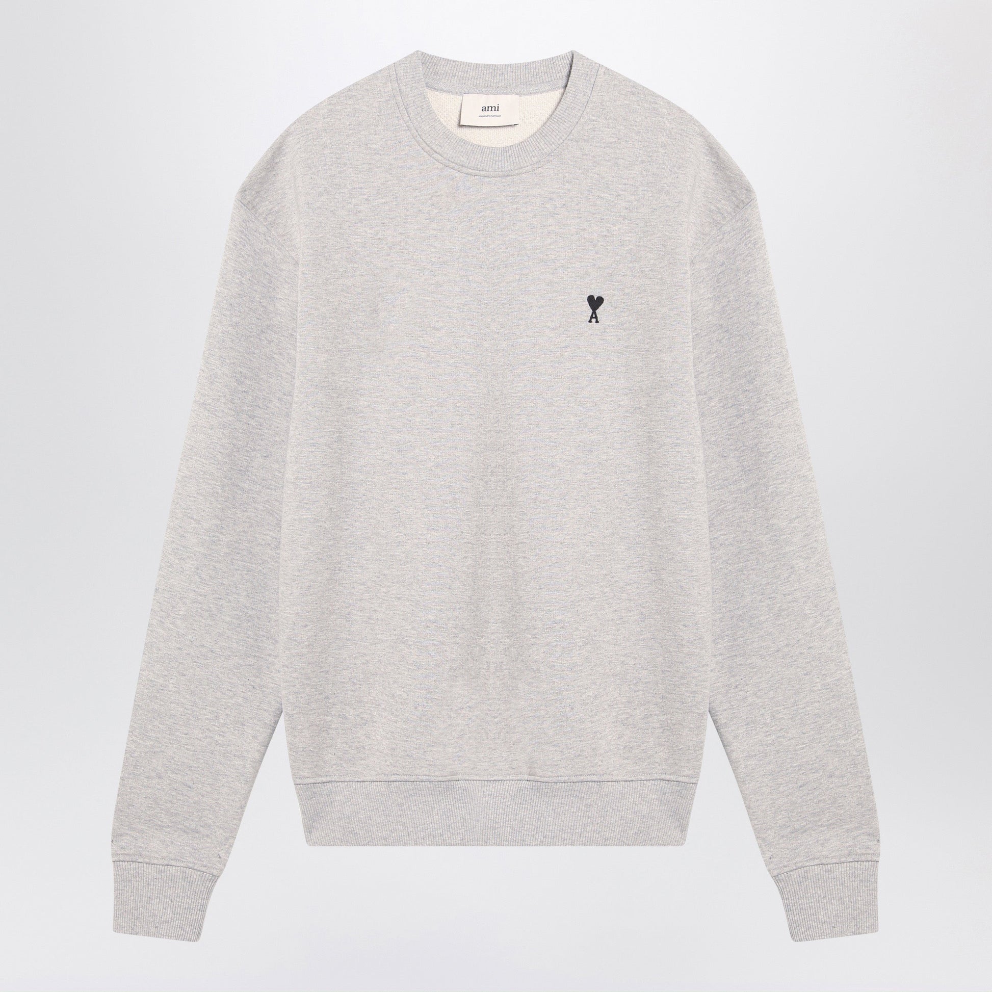 Ami Paris Grey Ami De Cå“Ur Crewneck Sweatshirt Men AMI PARIS