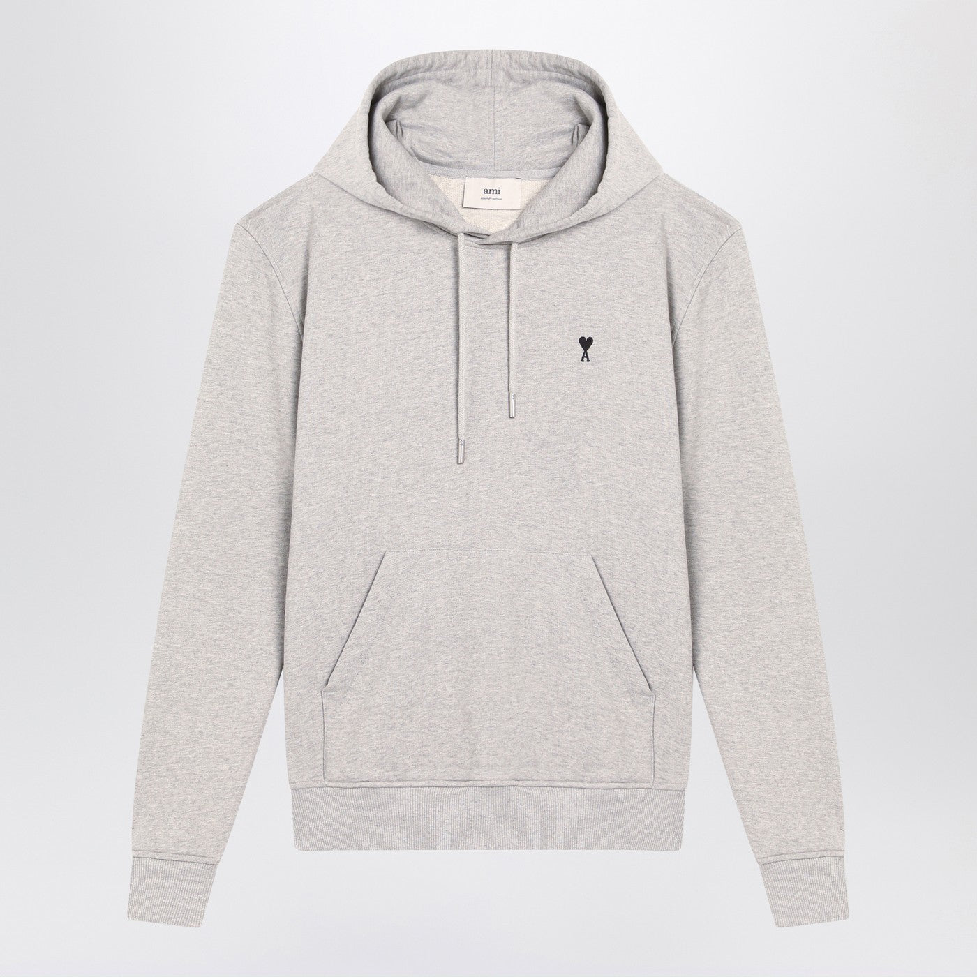 Ami Paris Grey Ami De Coeur Hoodie Men AMI PARIS
