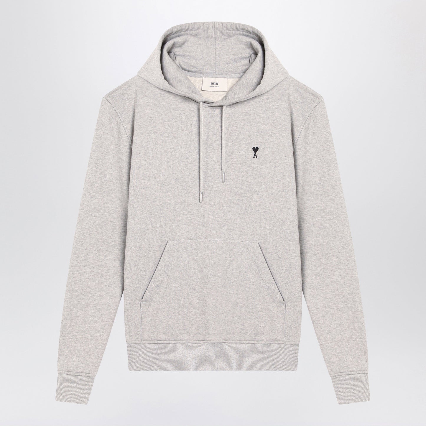 Ami Paris Grey Ami De Coeur Hooded Top Men AMI PARIS