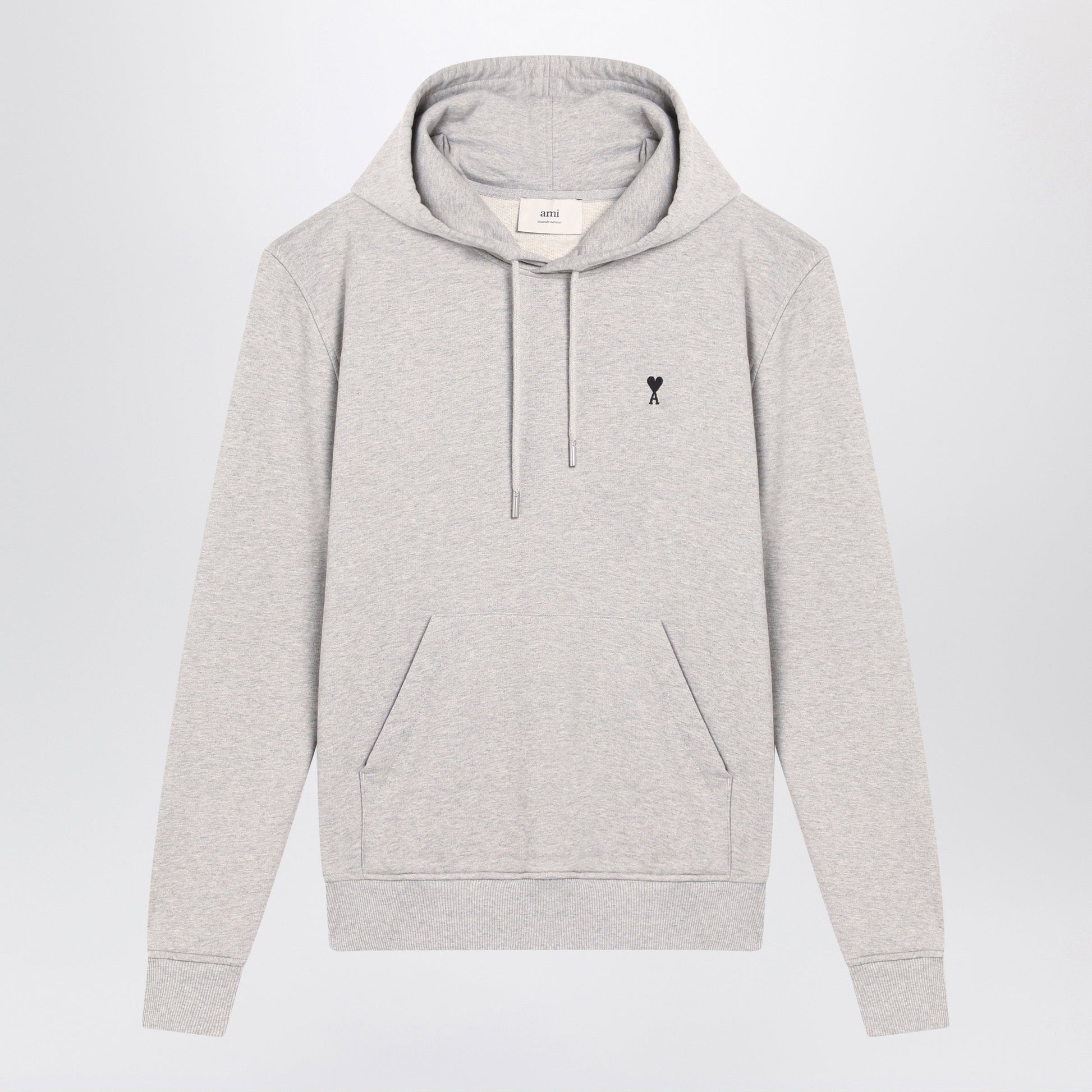 Ami Paris Grey Ami De Coeur Hooded Top Men AMI PARIS