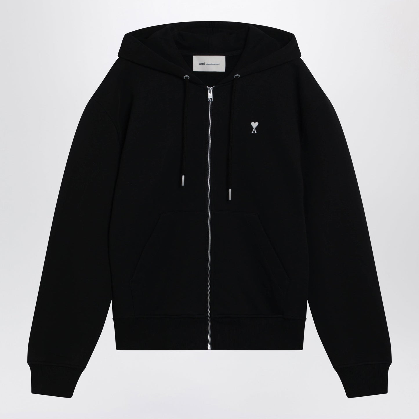 Ami Paris Ami De Coeur Black Zip-Up Sweatshirt Men AMI PARIS
