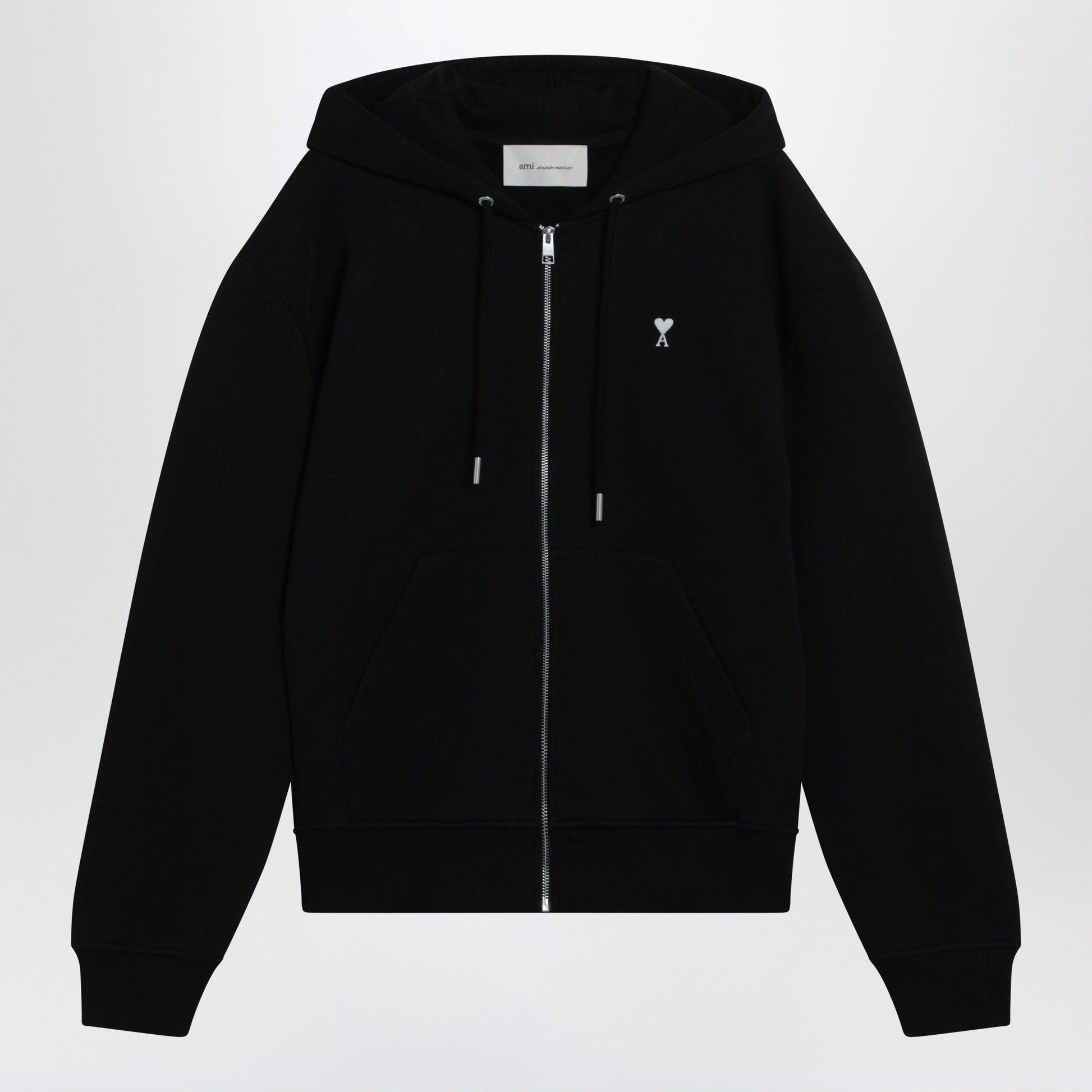 Ami Paris Ami De Coeur Black Zip-Up Sweatshirt Men AMI PARIS