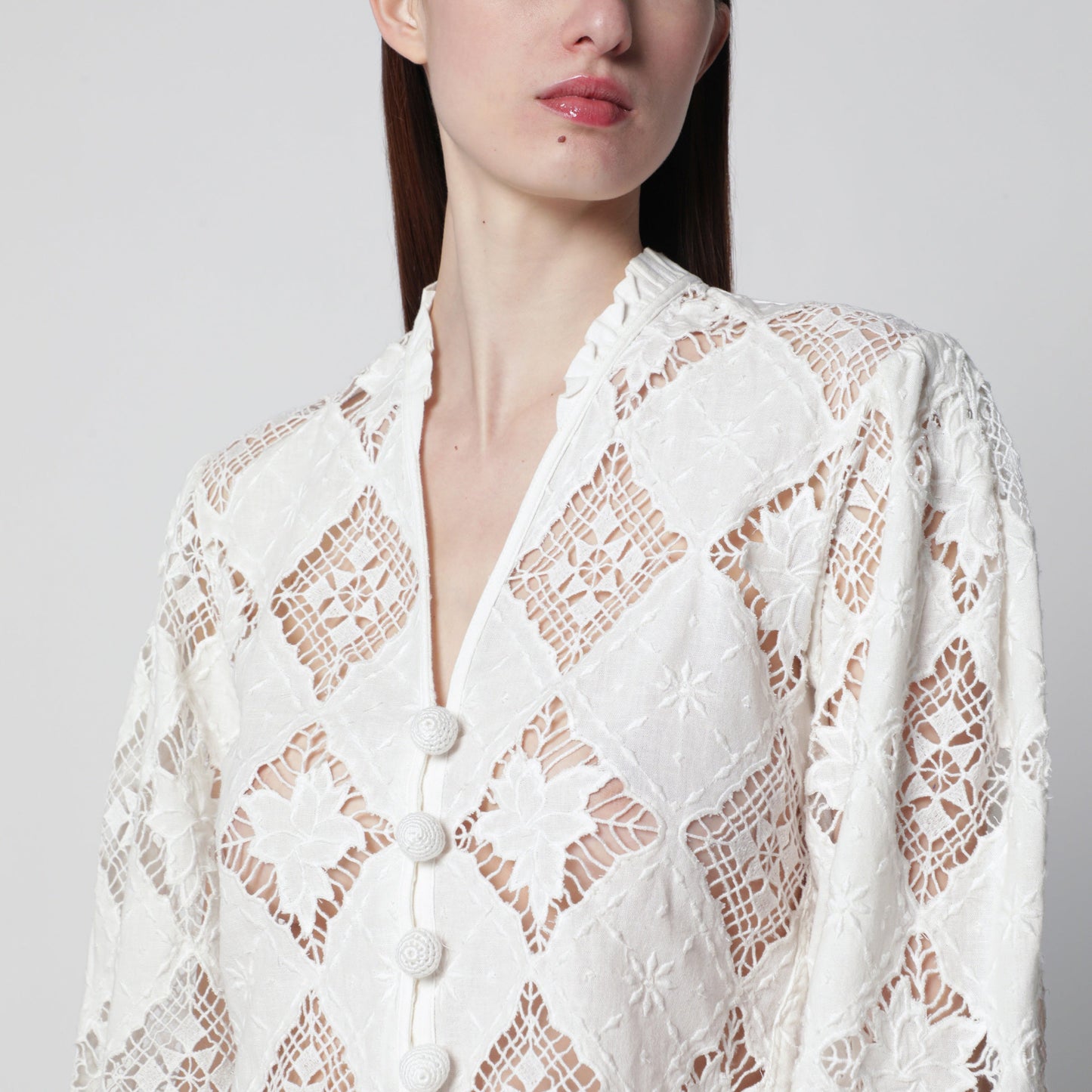 Isabel Marant Nina Cotton And Linen Blouse In White Women ISABEL MARANT