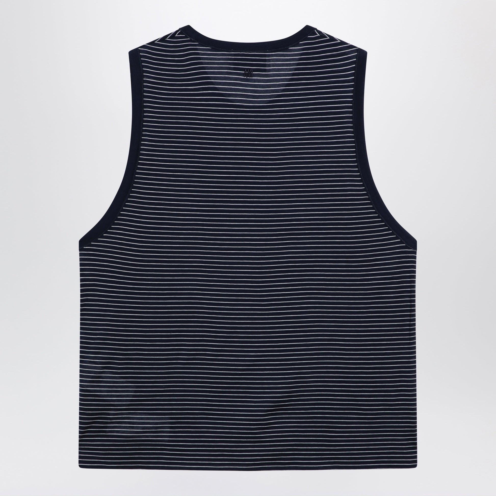Ami Paris Striped Tank Top Ink/White With Logo Men AMI PARIS