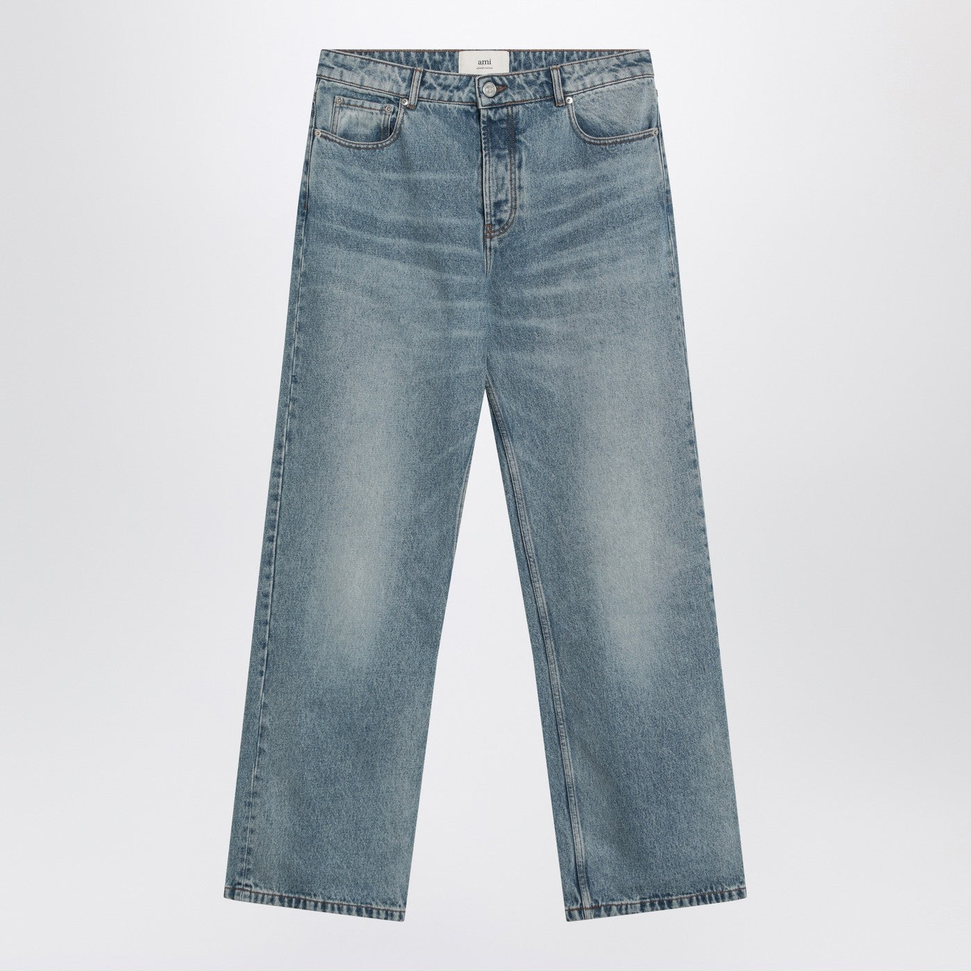 Ami Paris Blue Washed-Effect Jeans Men AMI PARIS