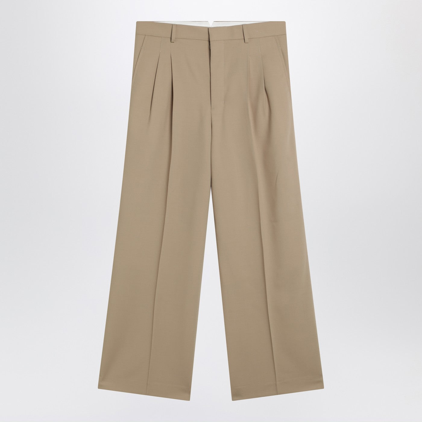 Ami Paris Beige Wool Trousers Men AMI PARIS