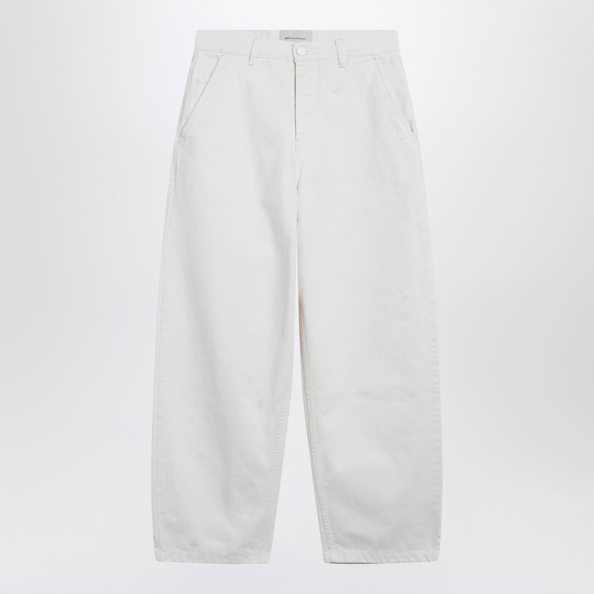 Ami Paris Cream White Denim Trousers Men AMI PARIS