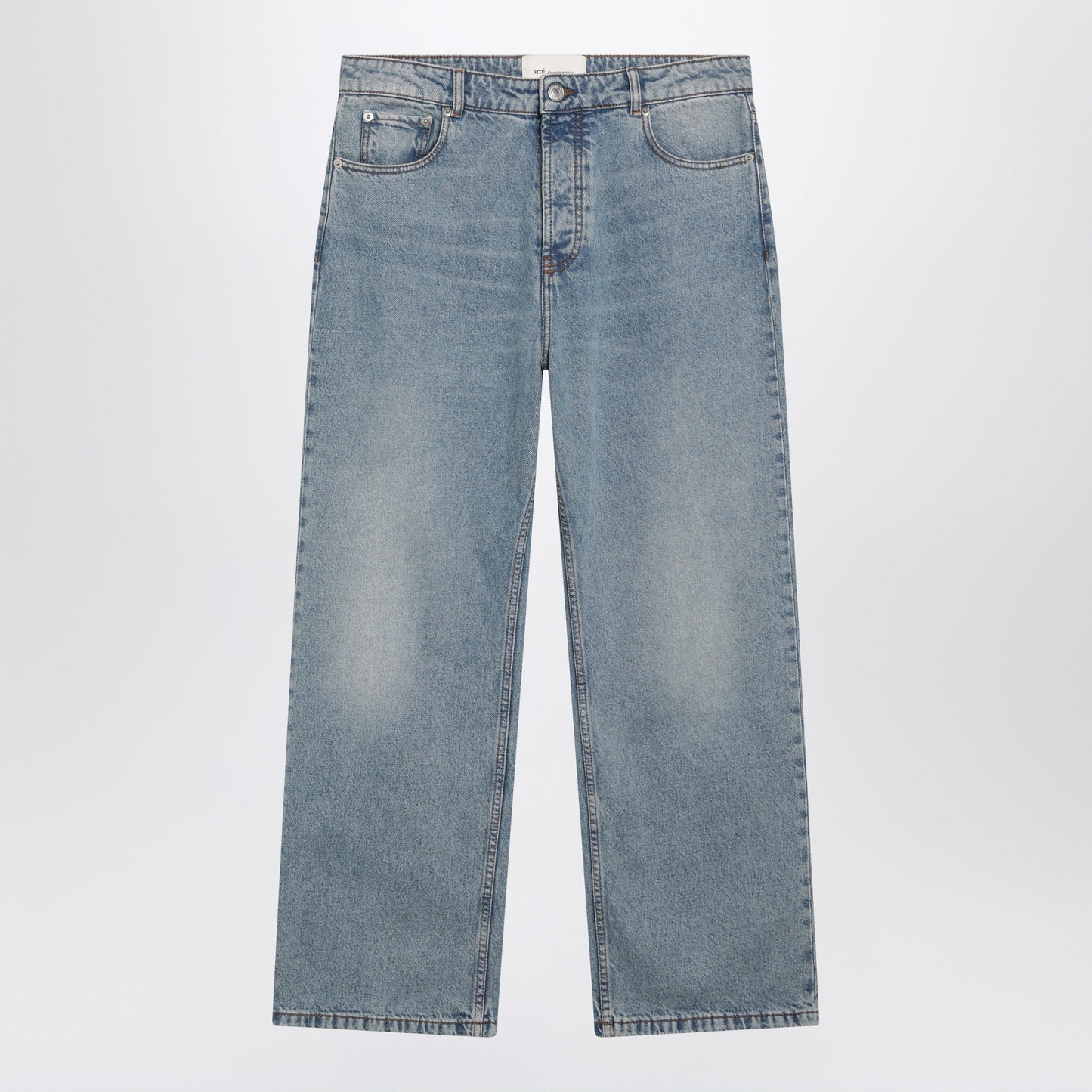 Ami Paris Wide-Leg Blue Denim Jeans Men AMI PARIS