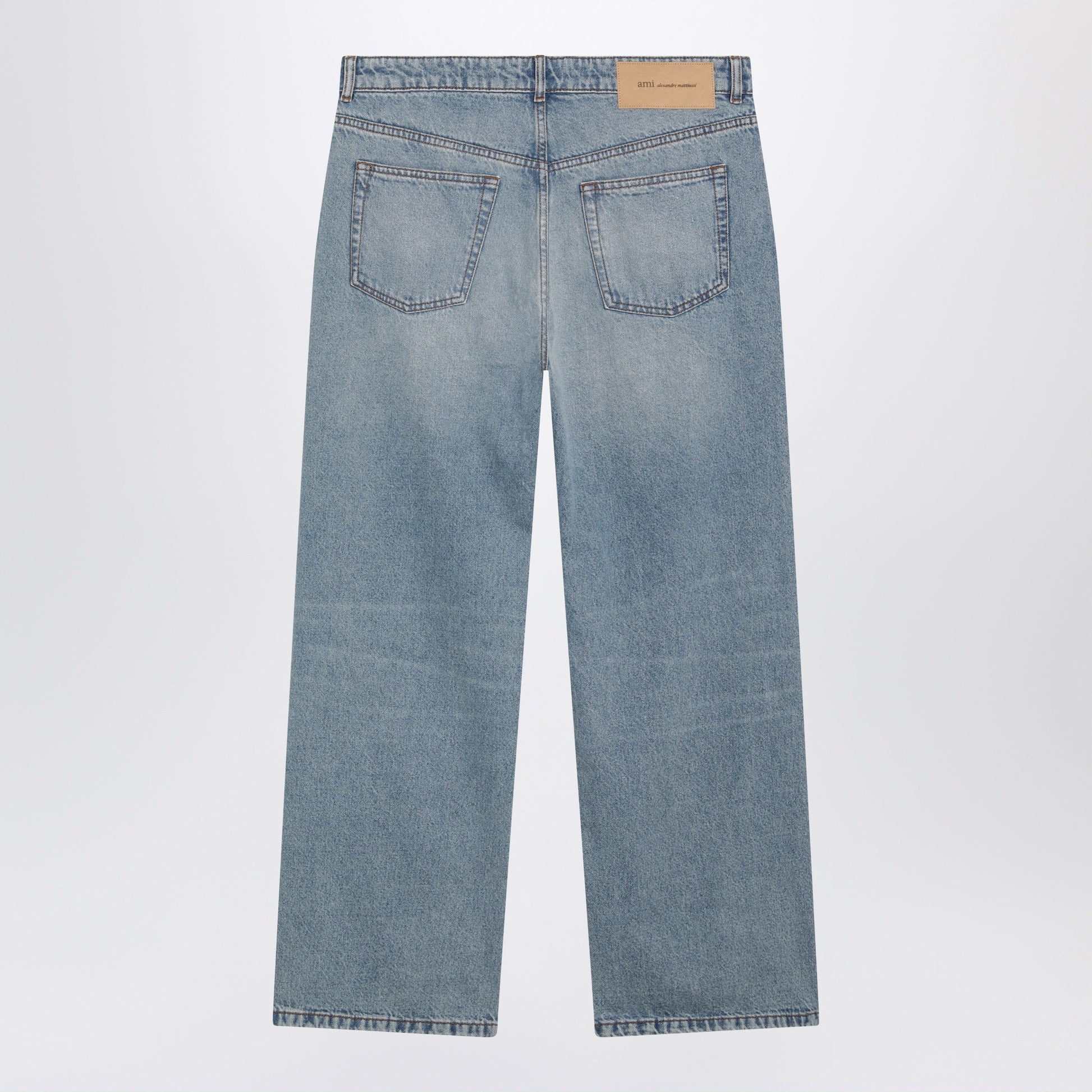 Ami Paris Wide-Leg Blue Denim Jeans Men AMI PARIS