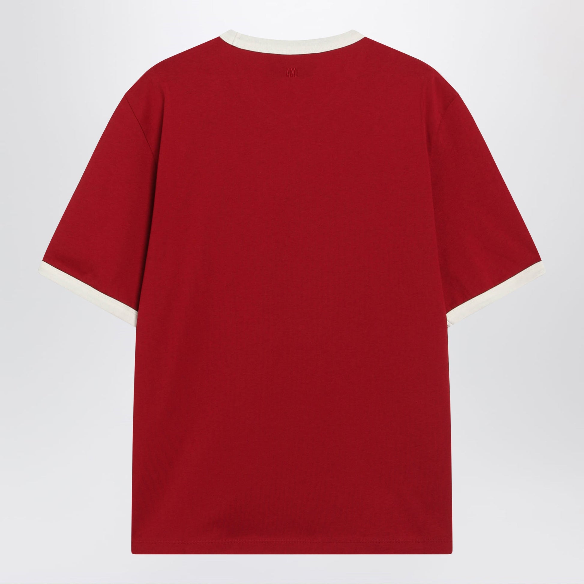 Ami Paris Ruby Red/Ivory Ami De Coeur Cotton T-Shirt Men AMI PARIS