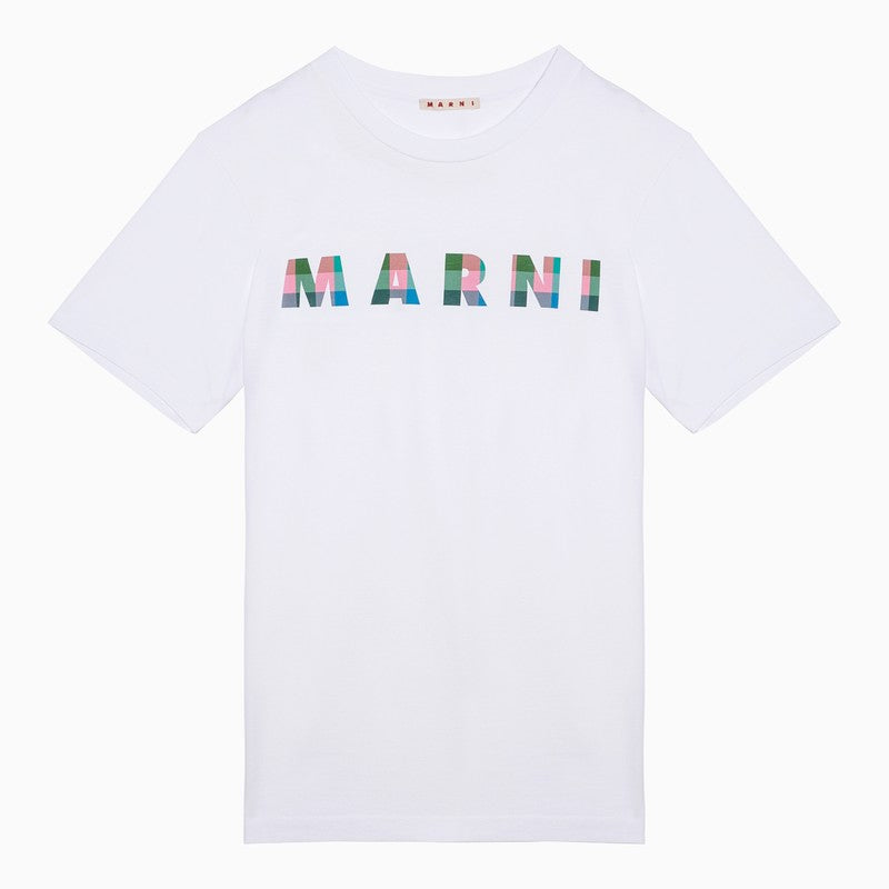 Marni White Cotton T-Shirt With Logo Men