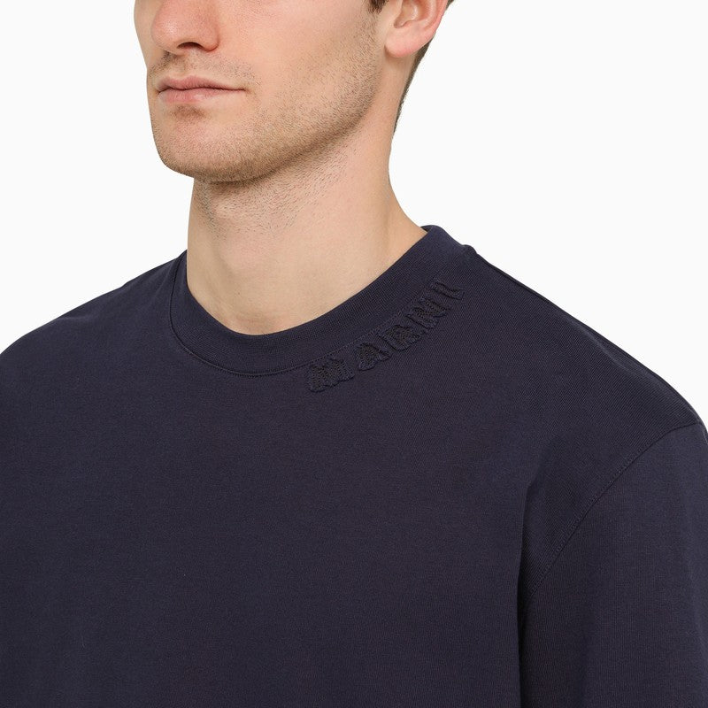 Marni Navy Blue Cotton T-Shirt Men