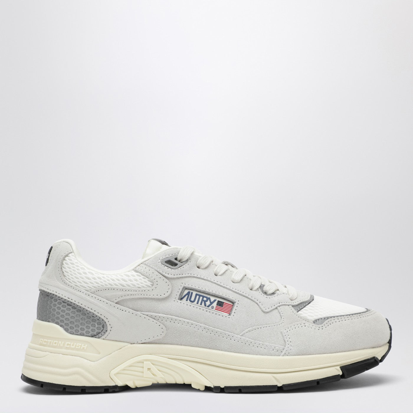 Autry Hyperway Sneakers In Mesh And Suede White Silver Men AUTRY