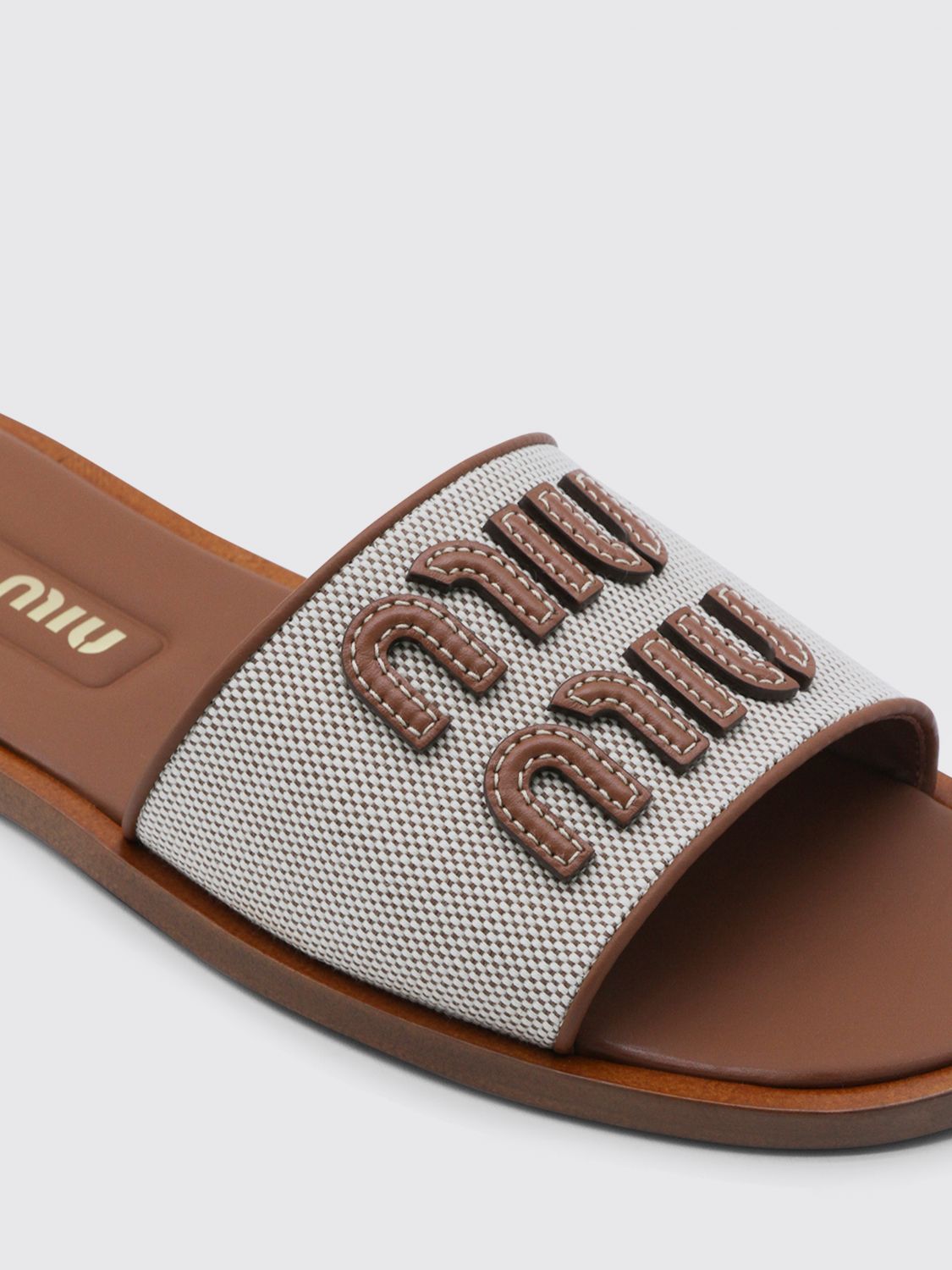 Miu Miu Heeled Sandal Woman Natural MIU MIU