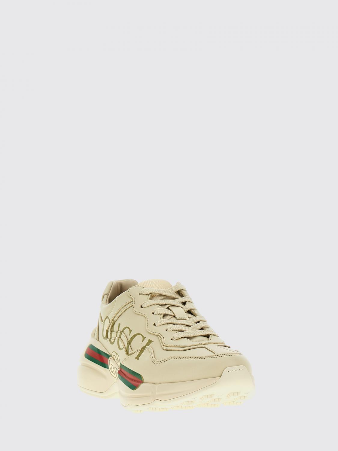 Gucci Women Rhyton Leather Sneakers With Logo Print Gucci GUCCI