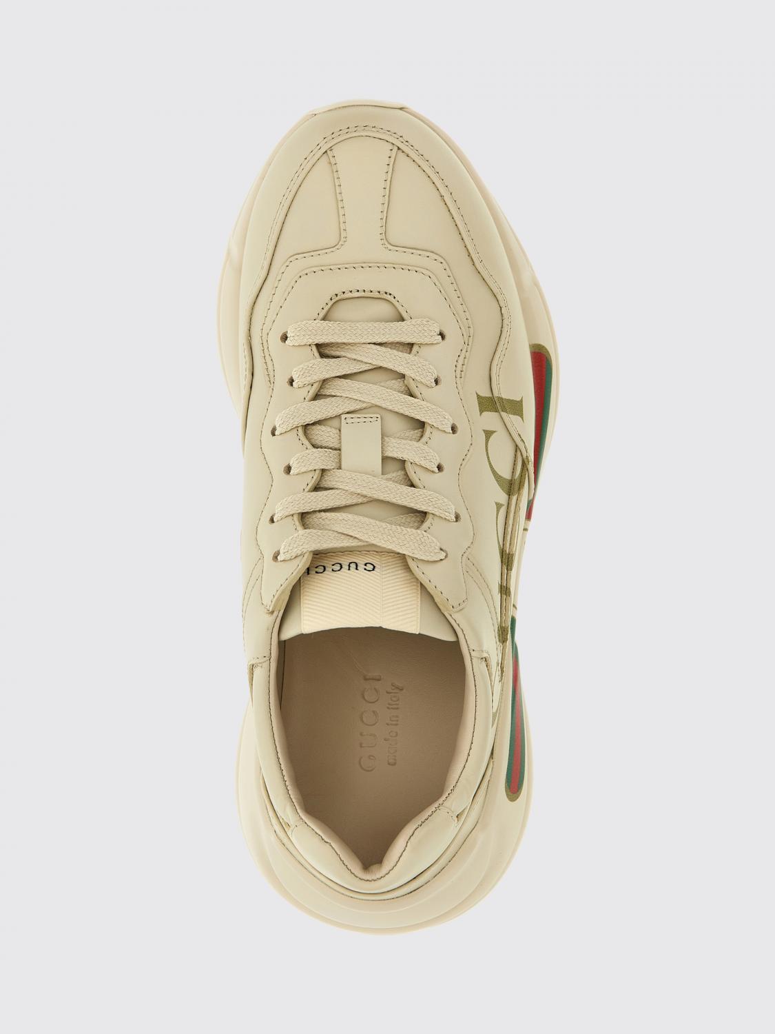 Gucci Women Rhyton Leather Sneakers With Logo Print Gucci GUCCI