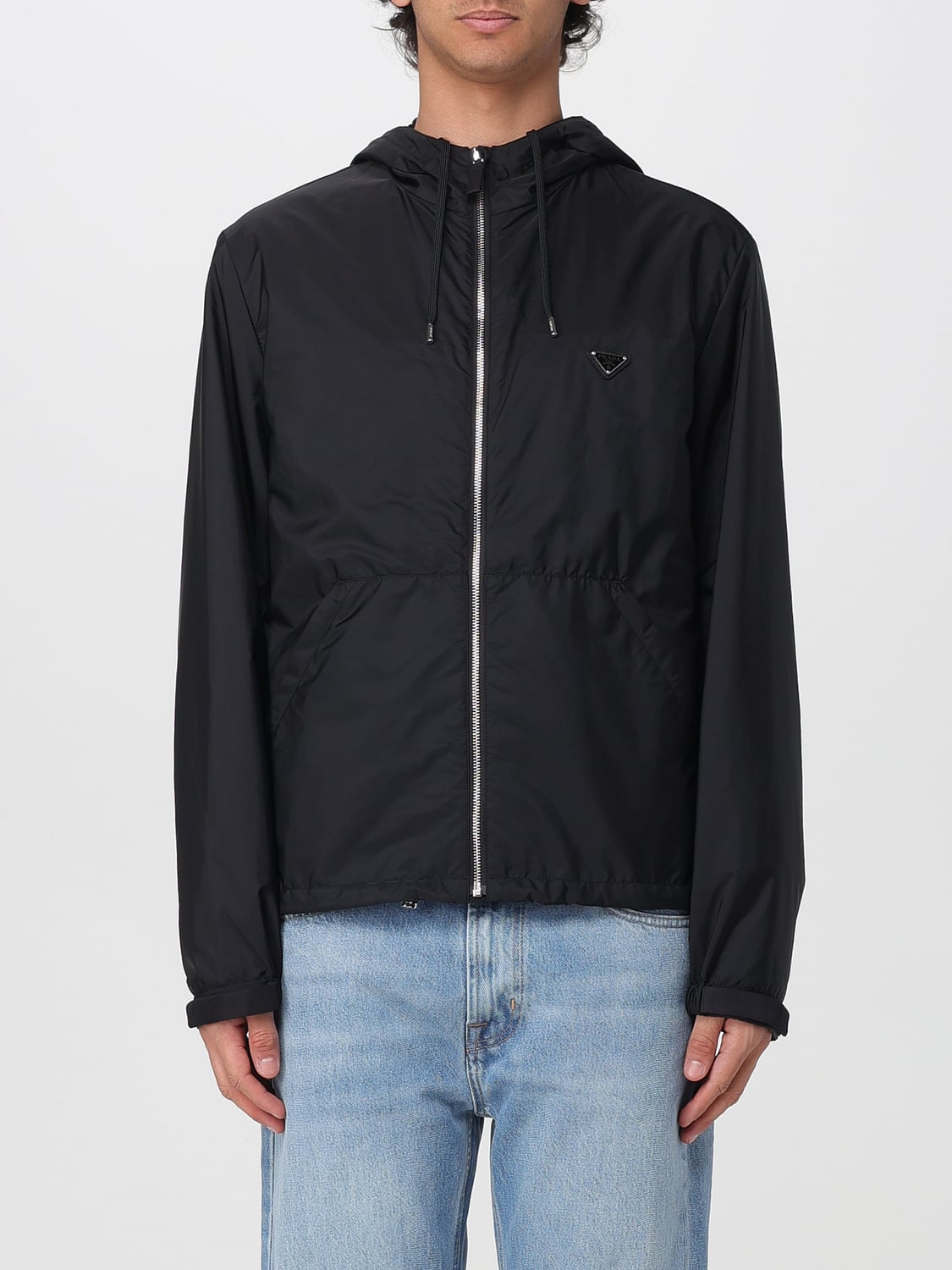 Prada Men Prada Re-Nylon Hooded Windbreaker Jacket PRADA