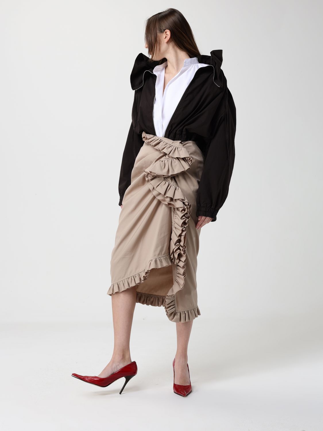 Dries Van Noten Women Cotton Blend Ruffled Jacket DRIES VAN NOTEN