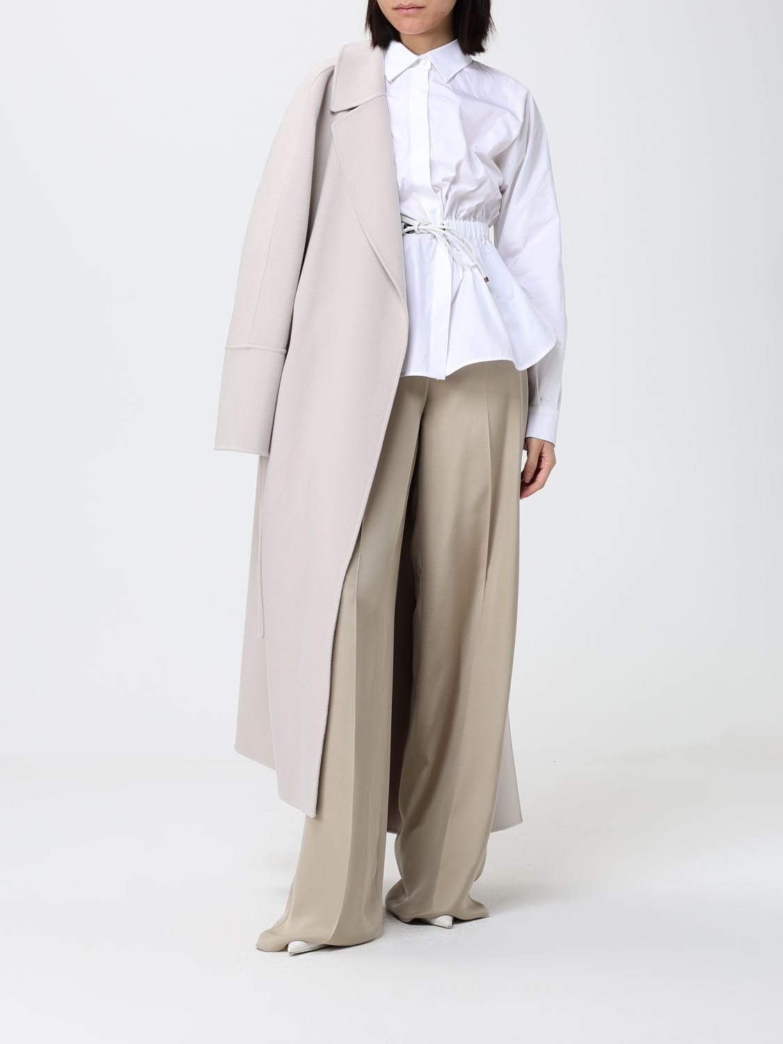Max Mara Coat Woman Cream MAX MARA
