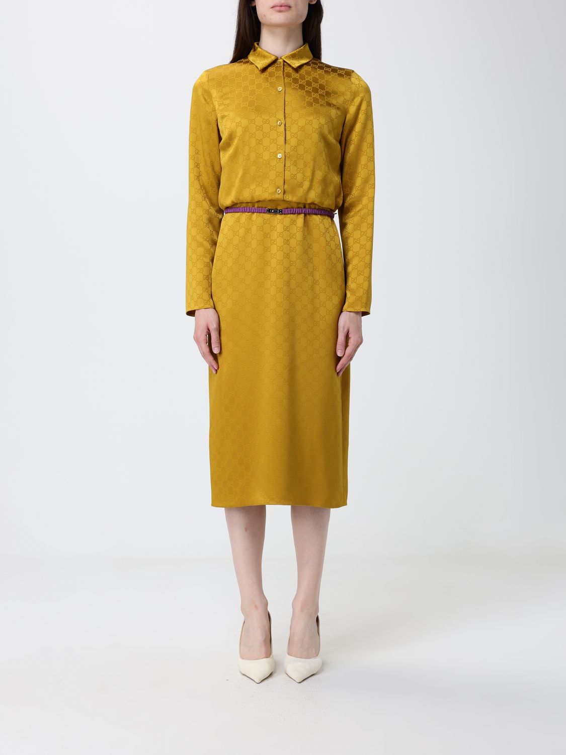 Gucci Dress Woman Beige GUCCI