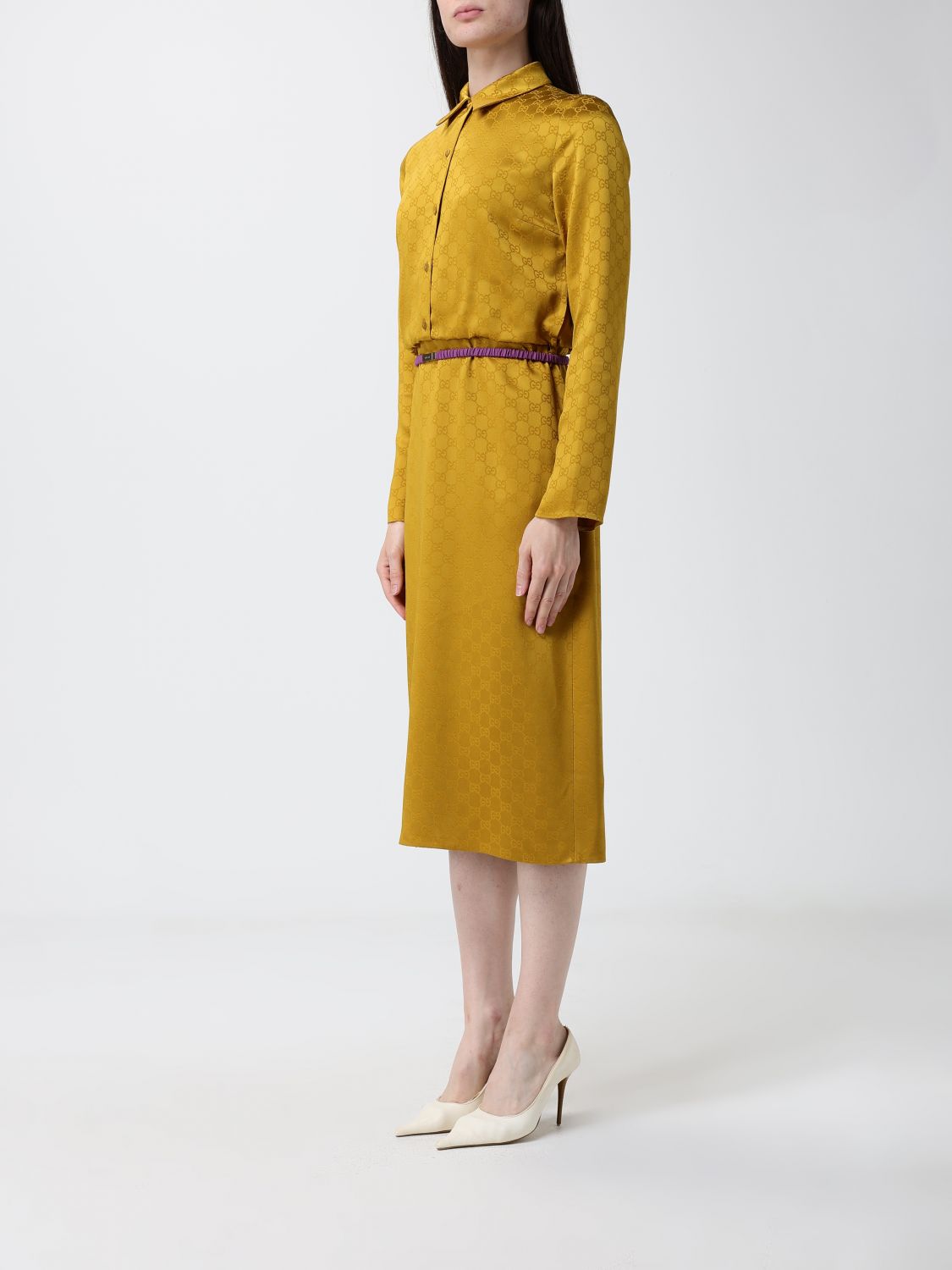 Gucci Dress Woman Beige GUCCI