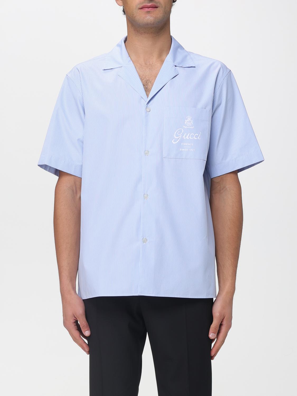 Gucci Shirt Men Gnawed Blue GUCCI