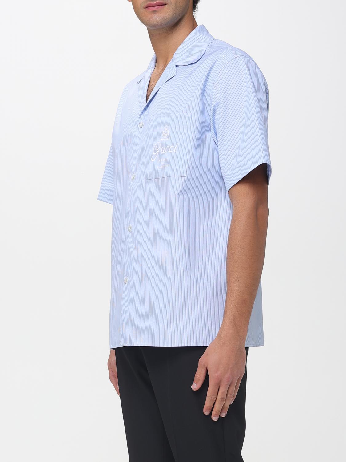 Gucci Shirt Men Gnawed Blue GUCCI