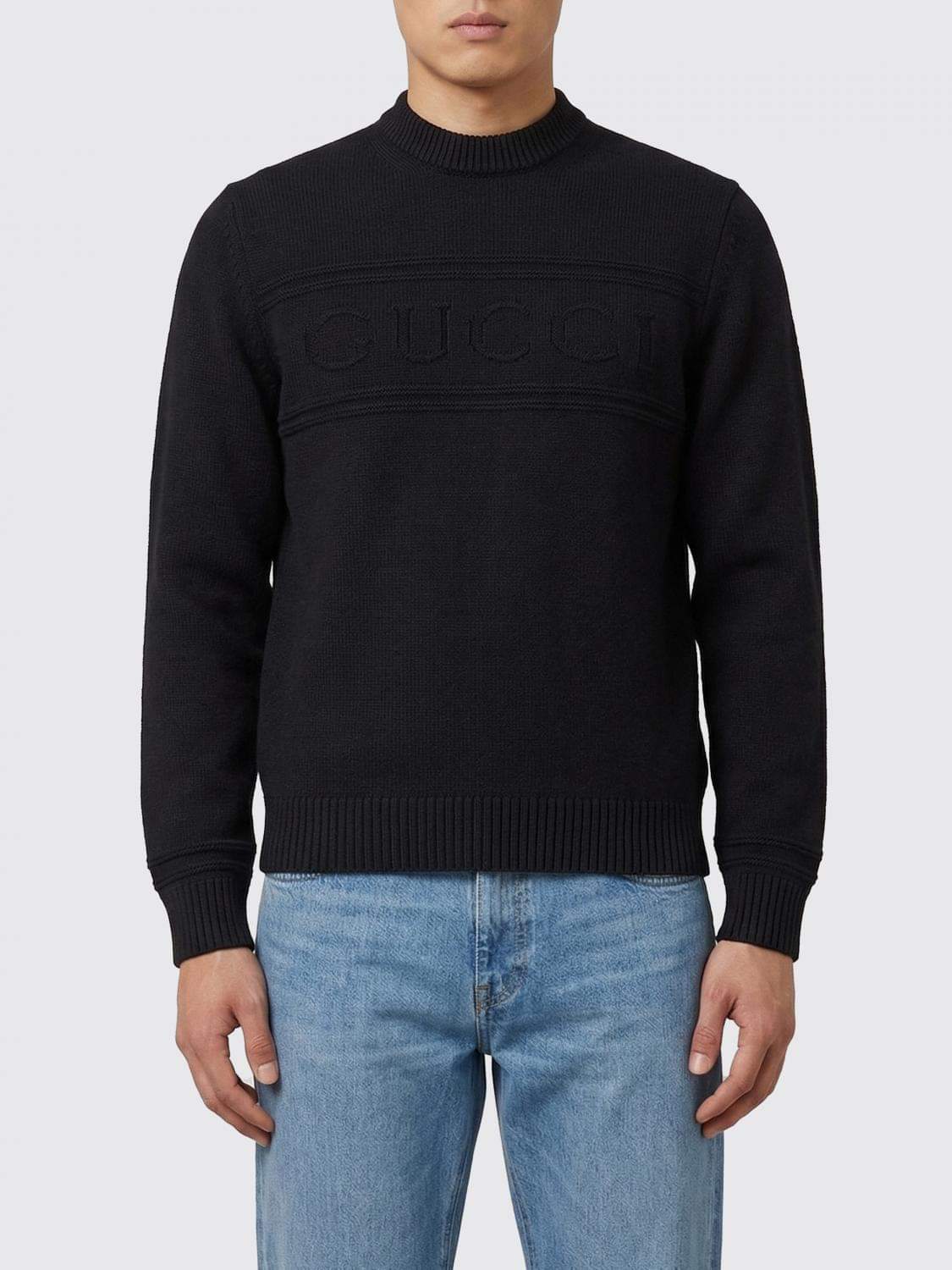 Gucci Men Cotton And Wool Crewneck Pullover Gucci GUCCI
