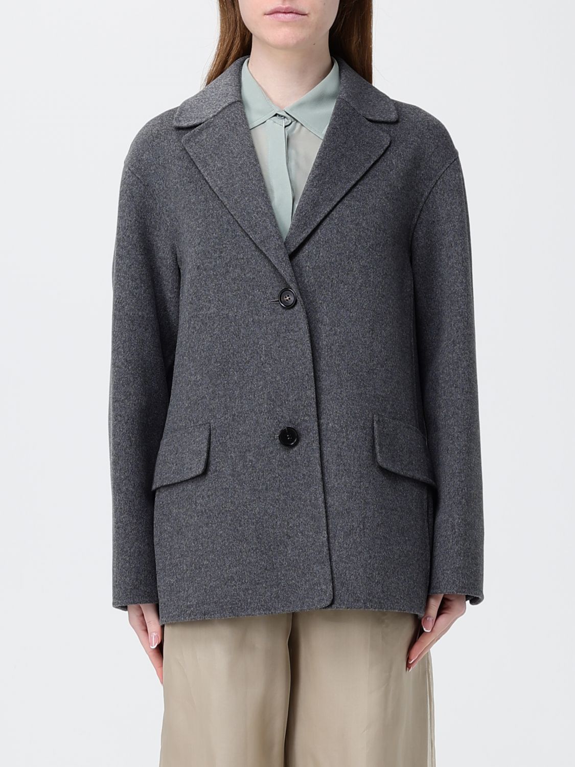 Max Mara Coat Woman Grey MAX MARA