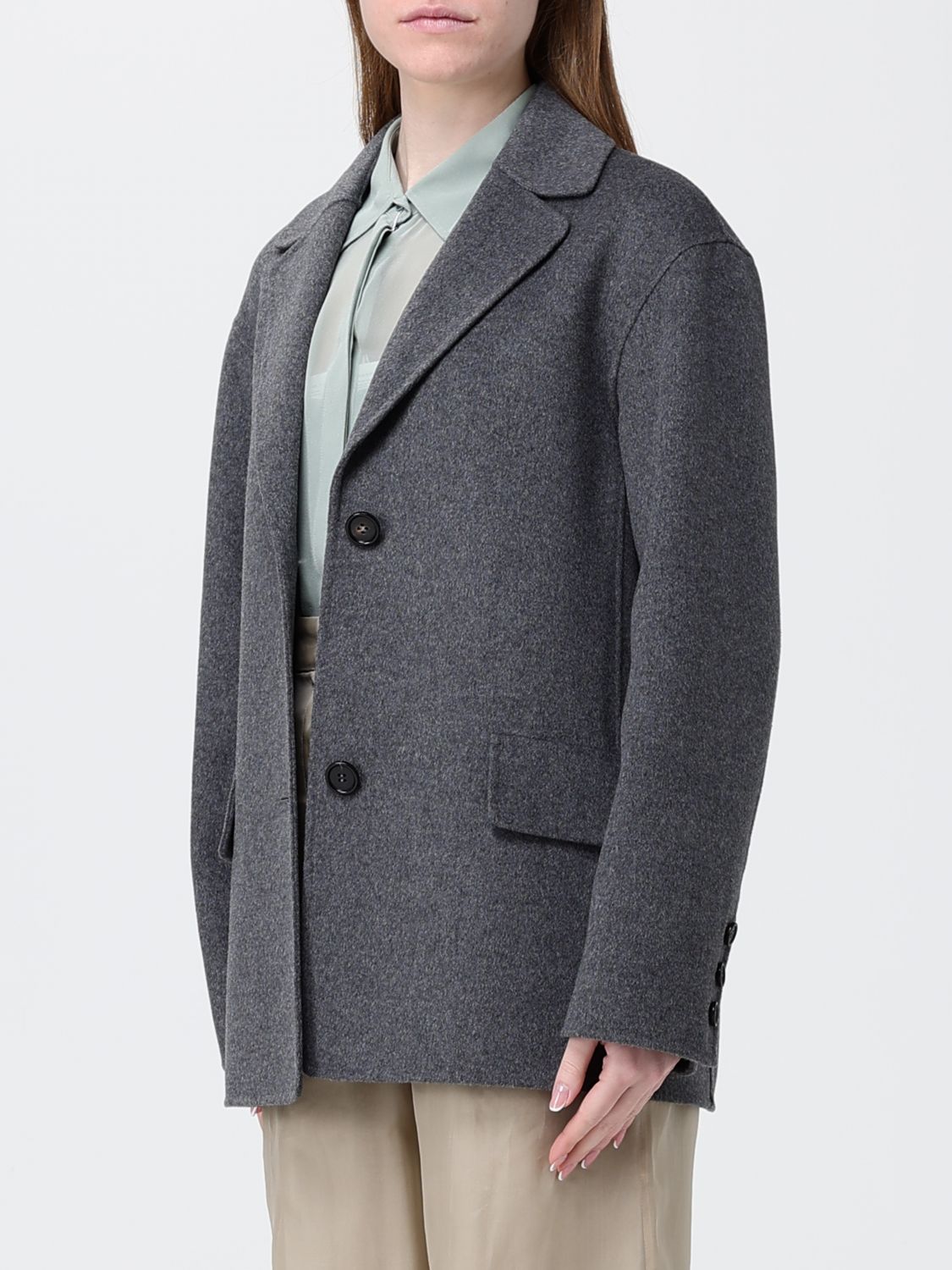 Max Mara Coat Woman Grey MAX MARA