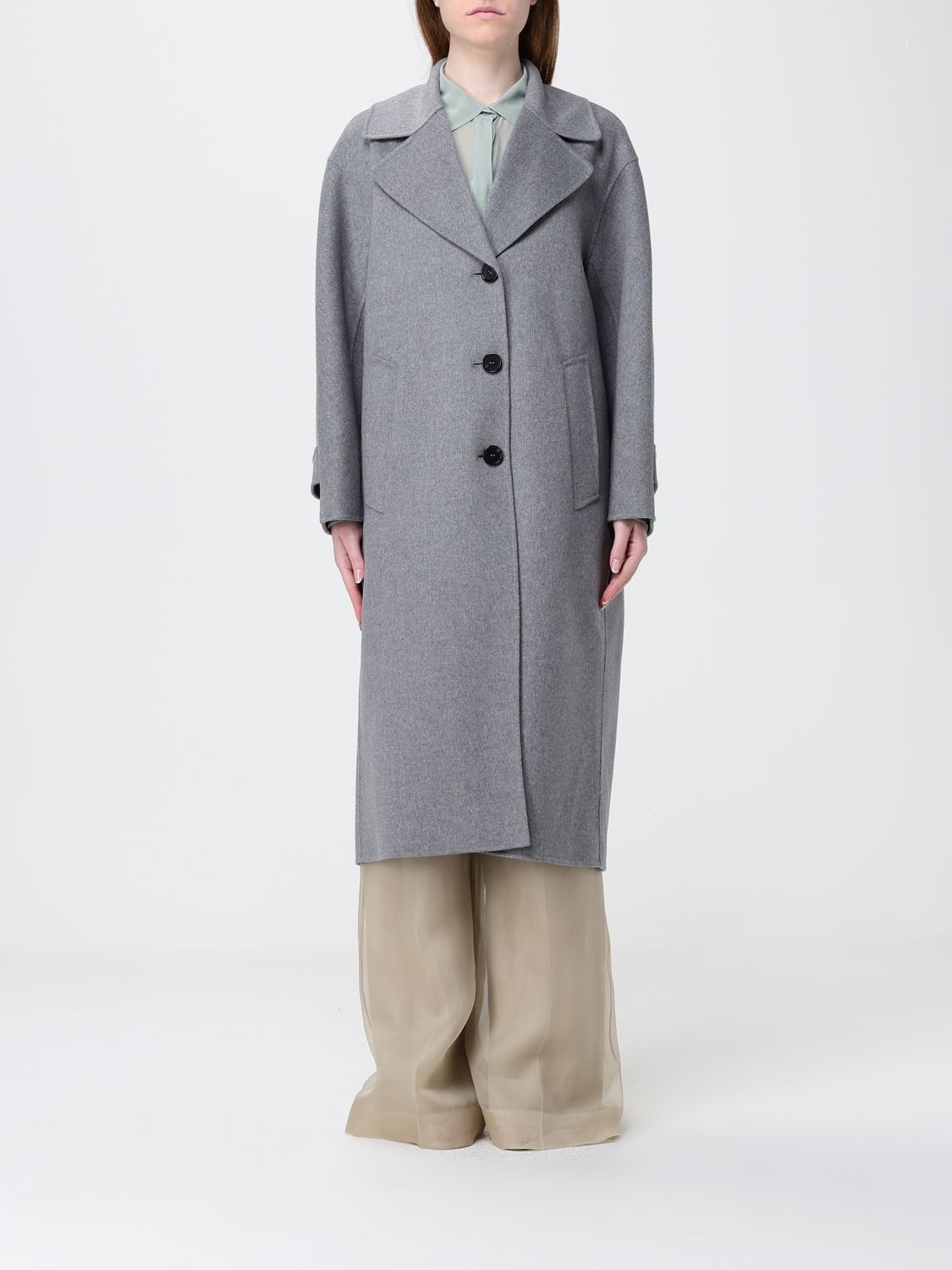 Max Mara Coat Woman Grey MAX MARA
