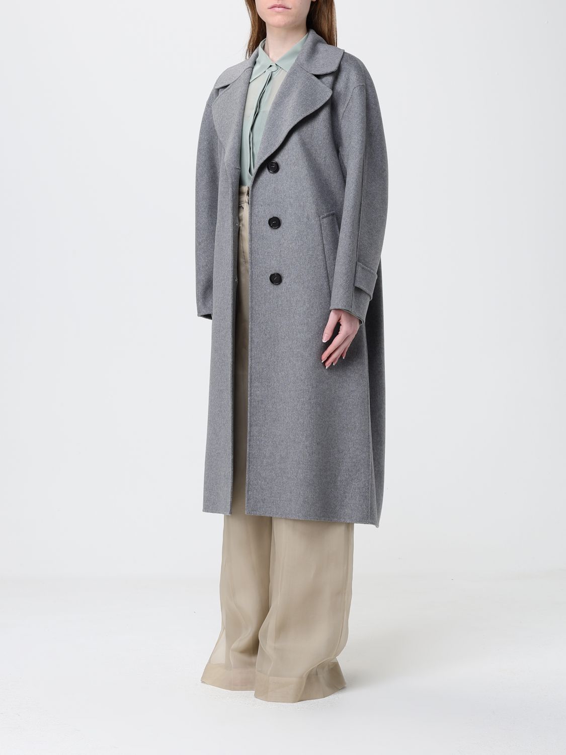 Max Mara Coat Woman Grey MAX MARA