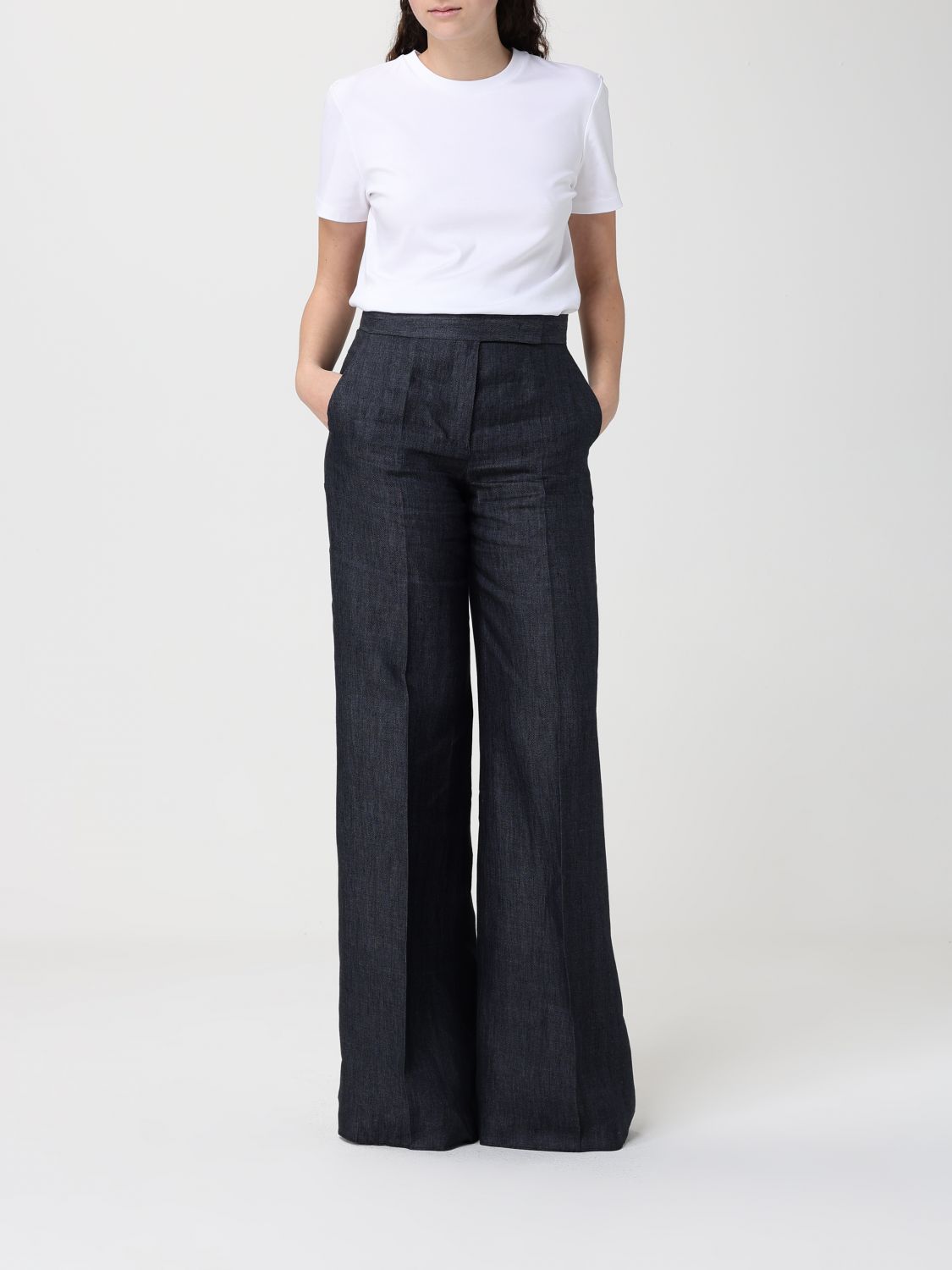 Max Mara Pants Woman Grey MAX MARA